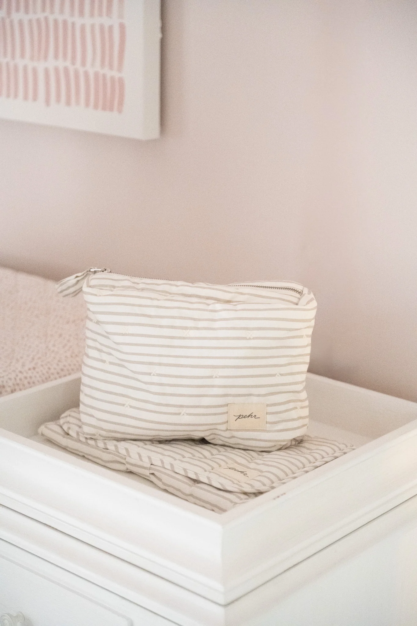 On The Go Pouch - Stripes Away Pebble Grey - Image 3
