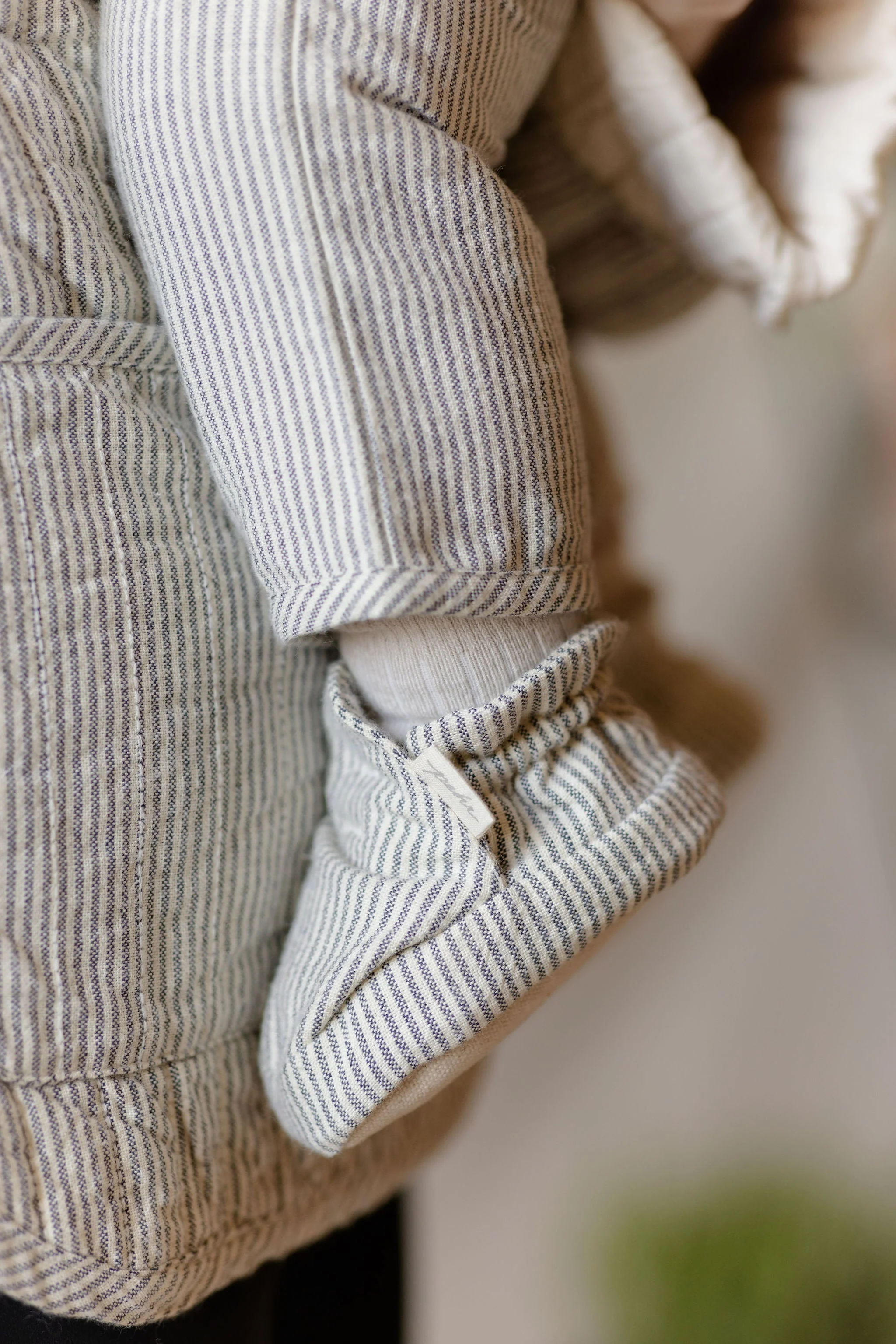 Overall and Bootie Set - Railroad Stripe - Image 3