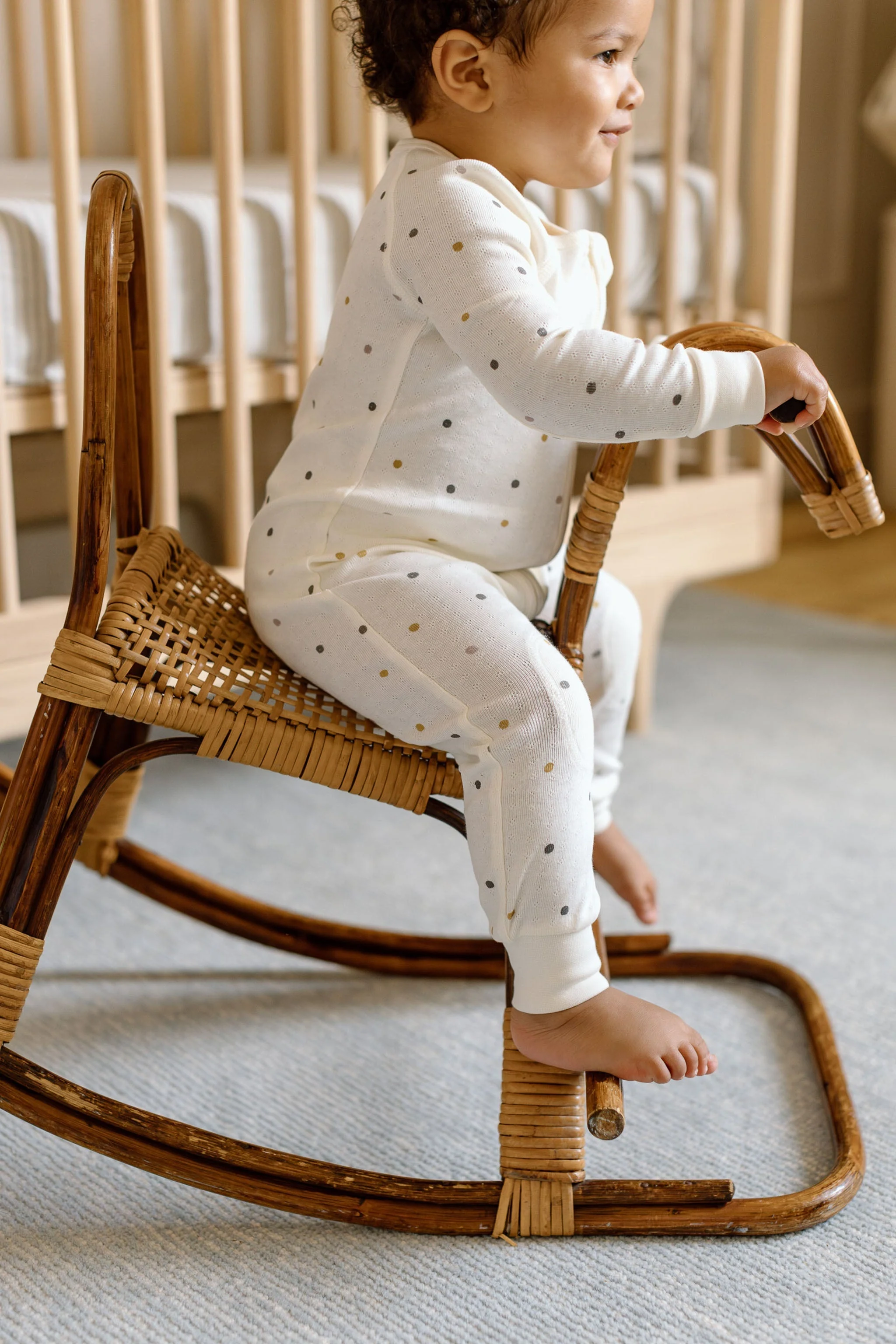 Pointelle Footless Sleeper - Polka Dotty - Image 3