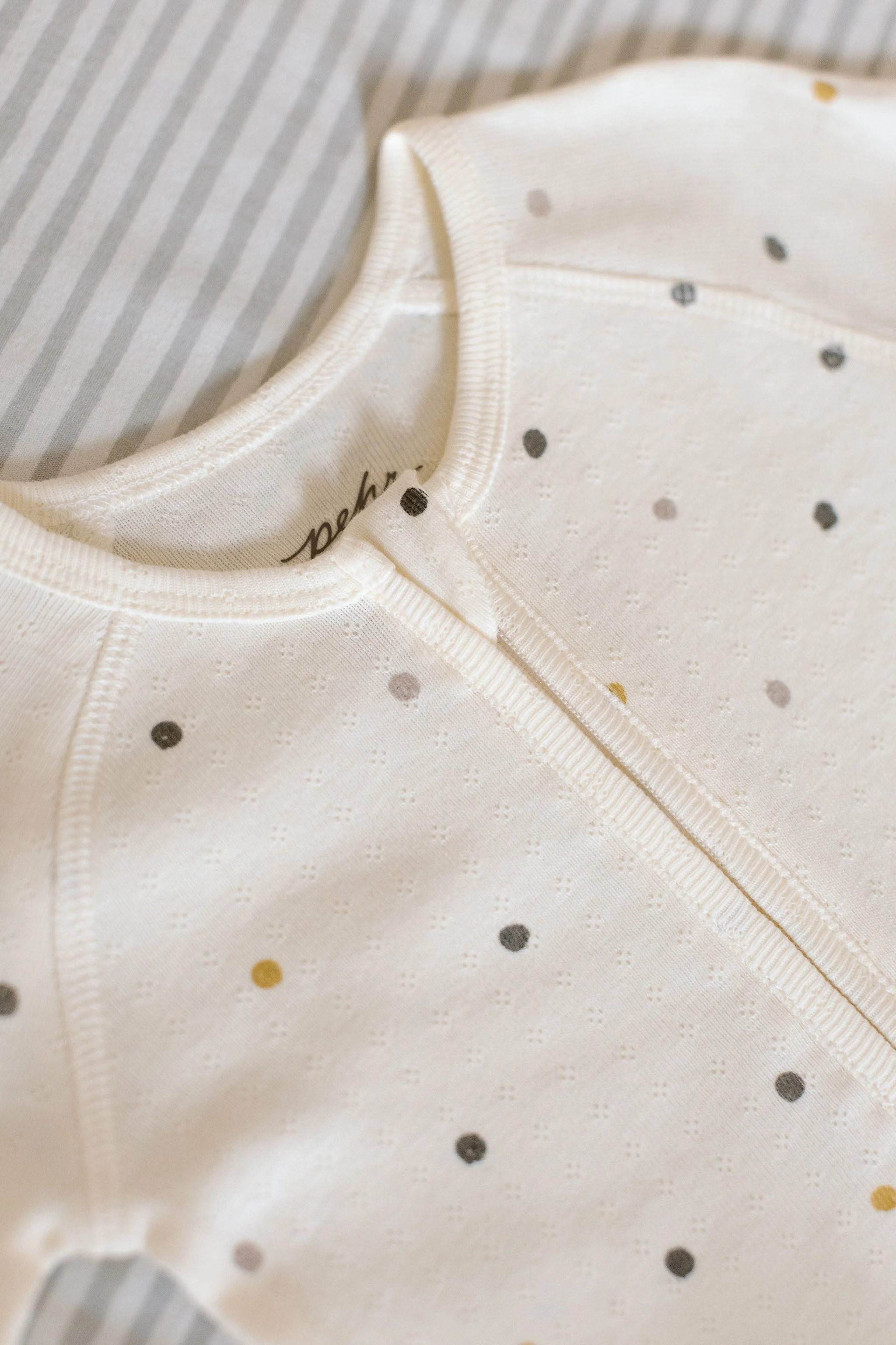 Pointelle Baby Sleeper - Polka Dotty - Image 5