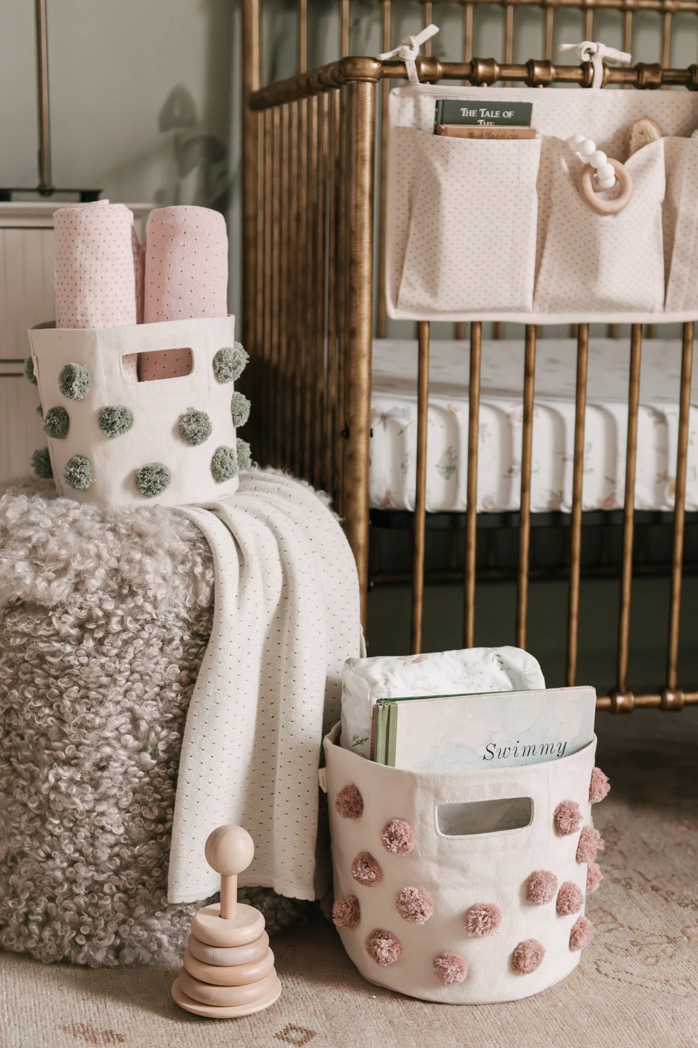 Pom Pom Basket Pint - Rose Pink - Image 3