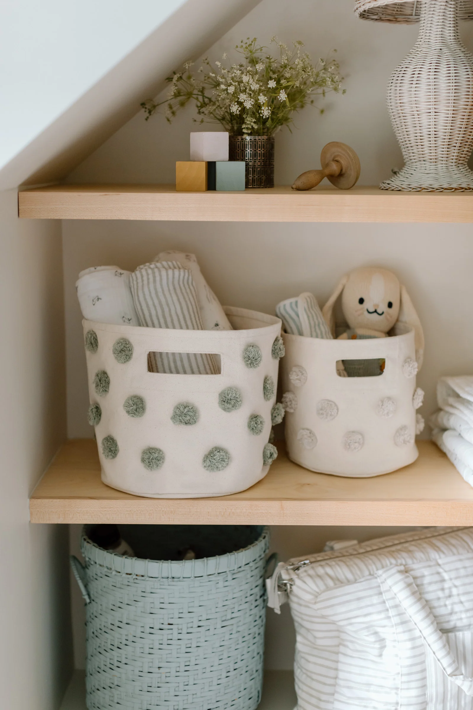 Pom Pom Basket Pint - Sage - Image 2