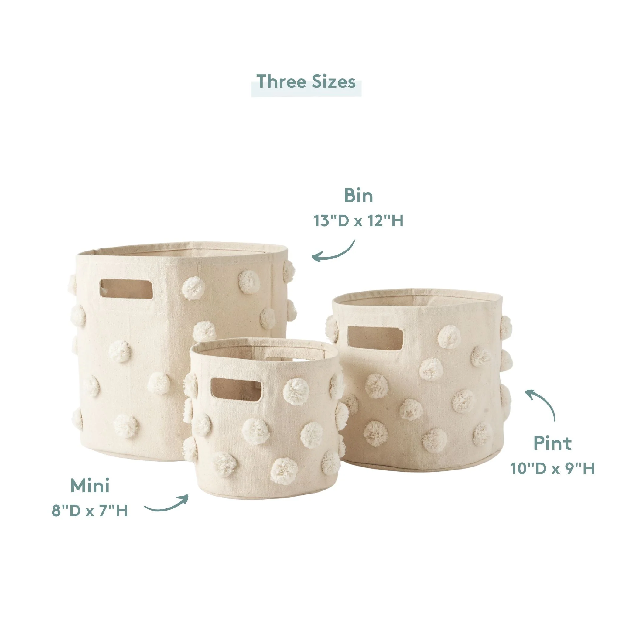 Pom Pom Basket Bin - Blush - Image 5