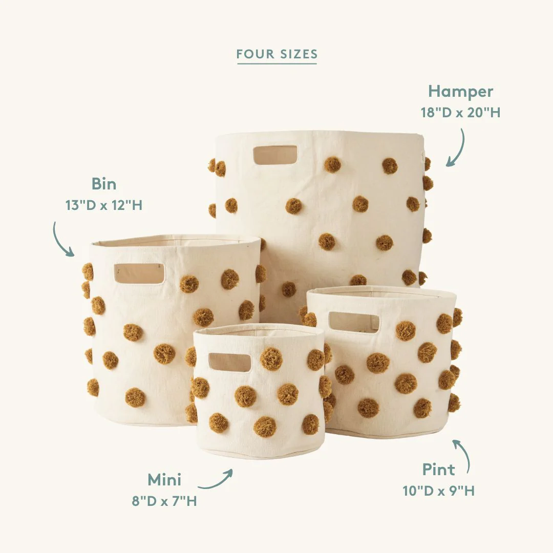 Pom Pom Basket Bin - Dijon - Image 5