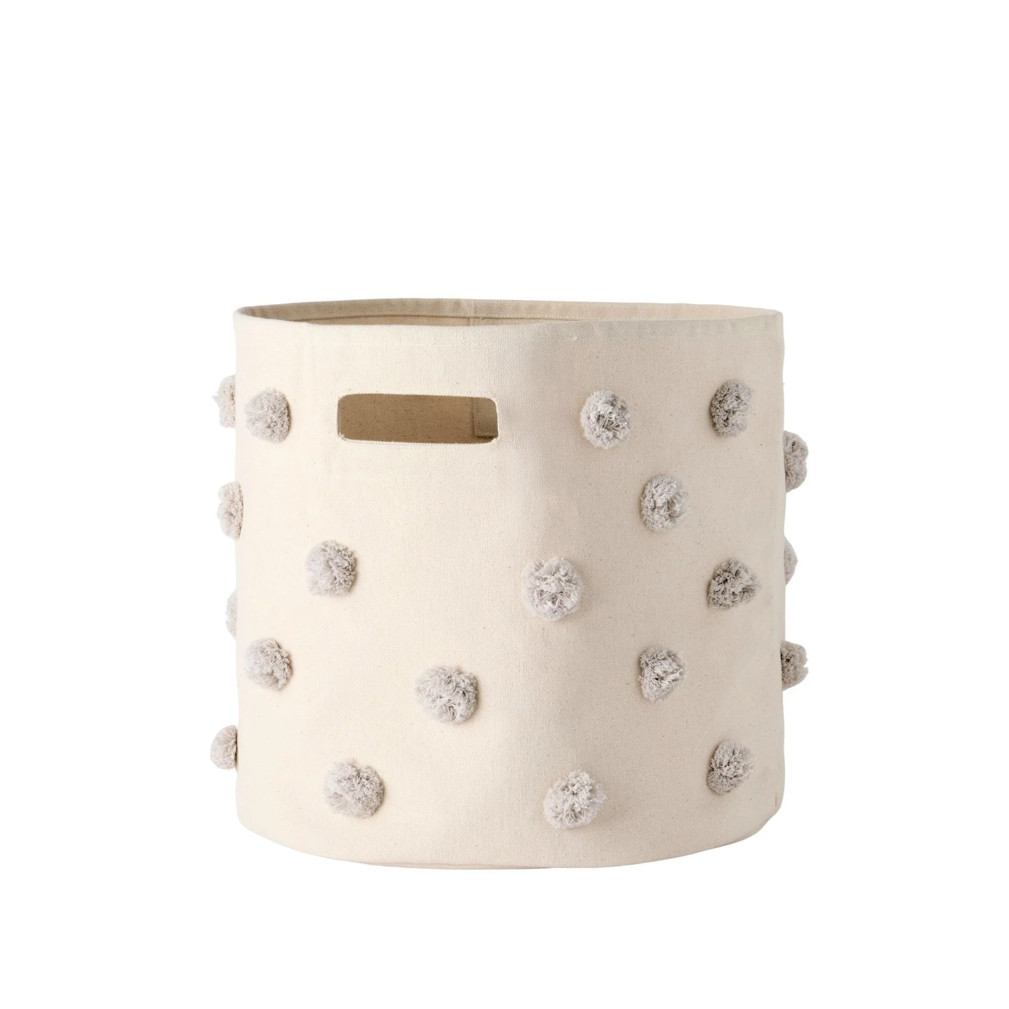 Pom Pom Basket Bin - Grey