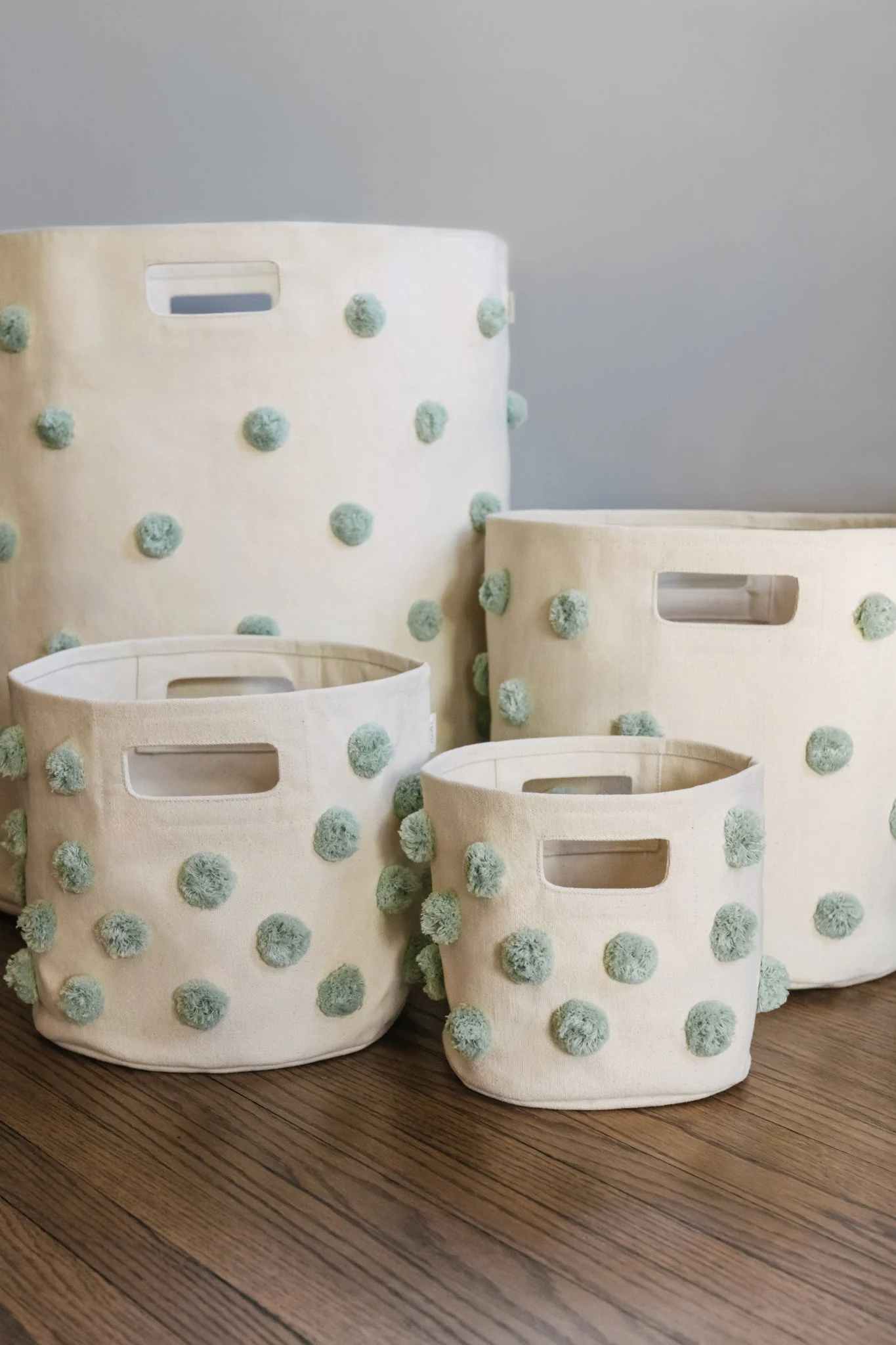 Pom Pom Basket Bin - Sea - Image 2