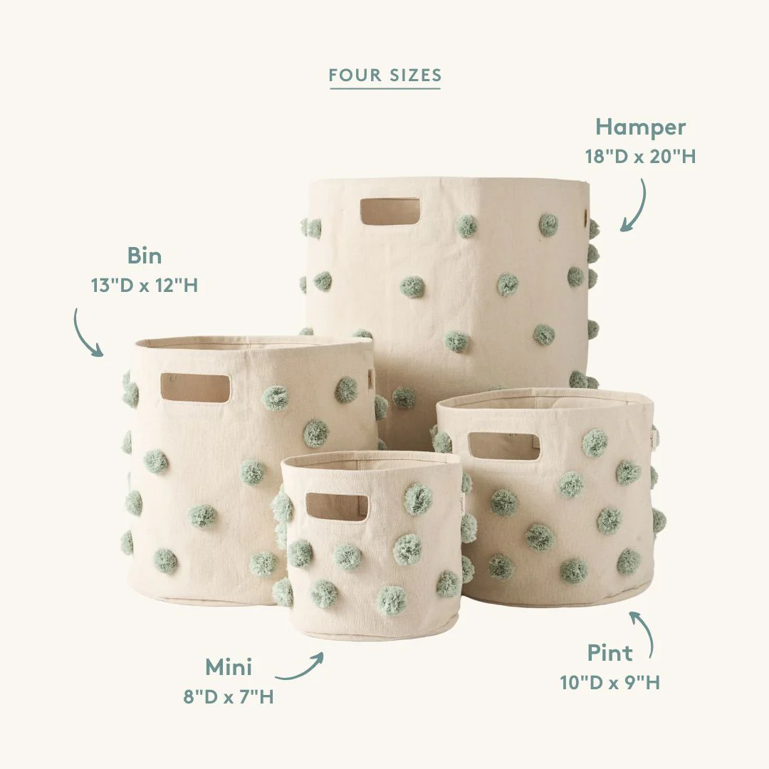 Pom Pom Basket Bin - Sea - Image 3