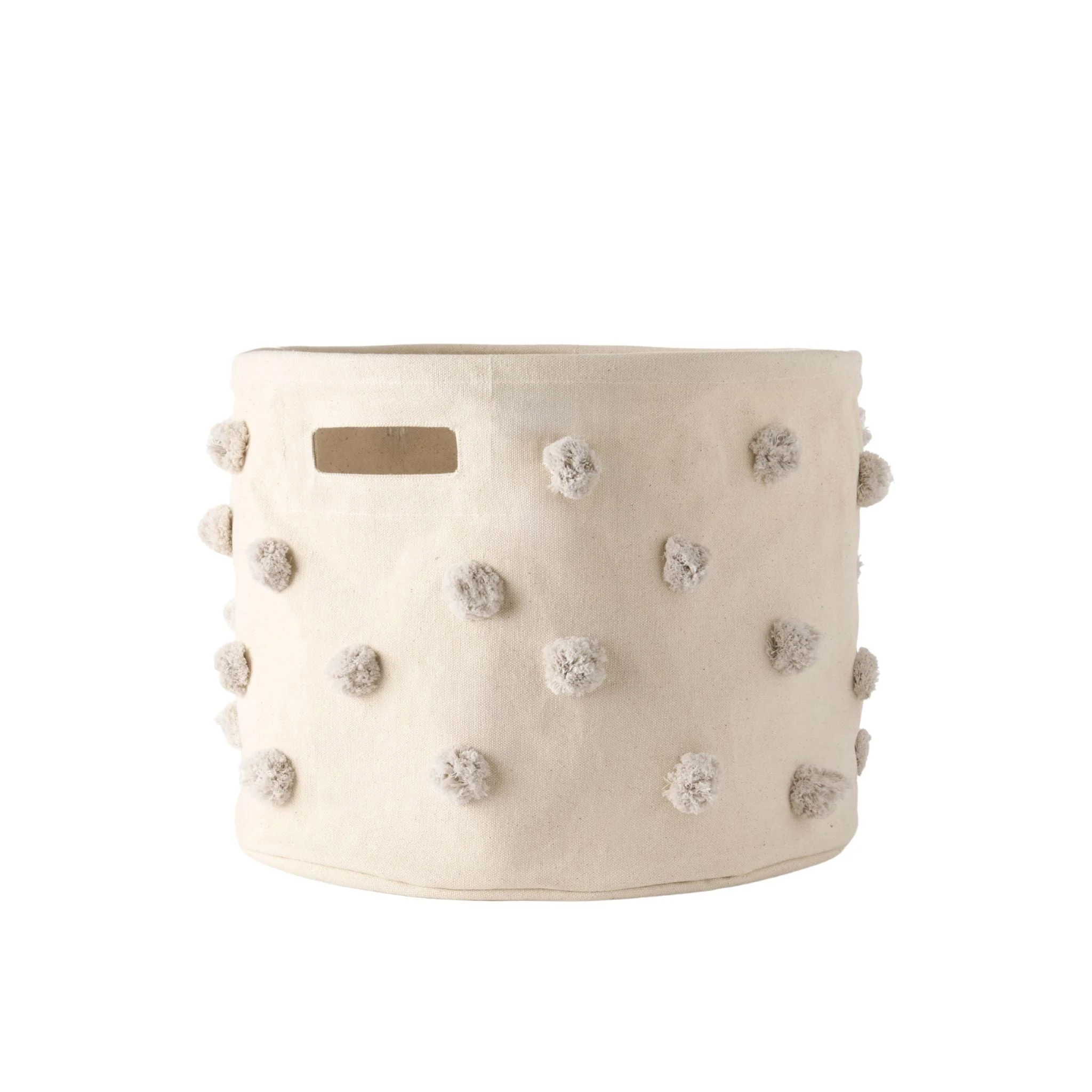 Pom Pom Basket Drum - Grey - Image 3