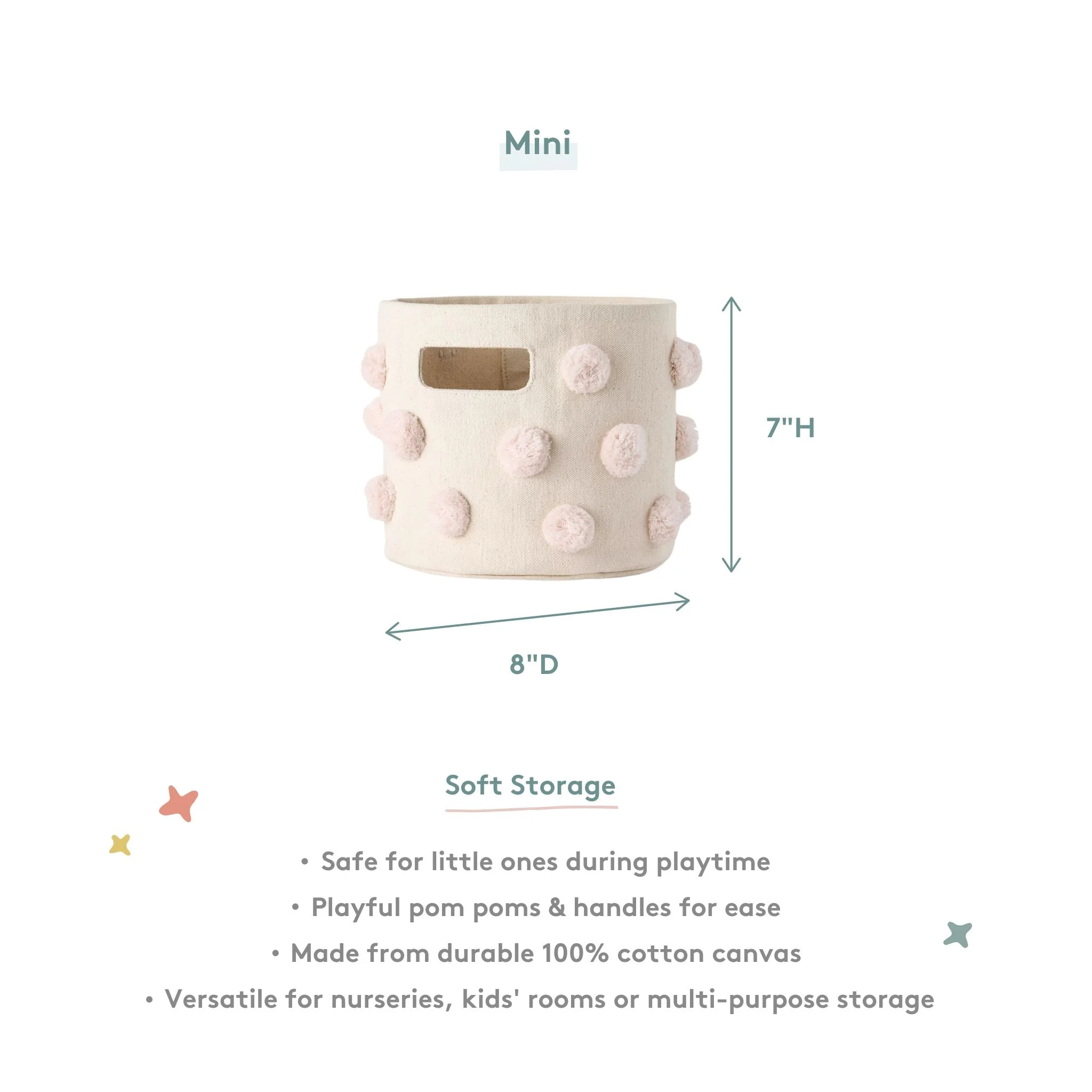 Pom Pom Basket Mini - Blush - Image 4
