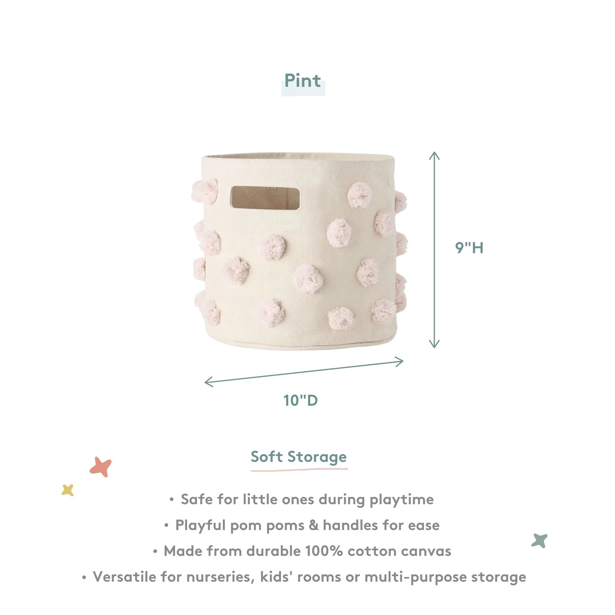 Pom Pom Basket Pint - Blush - Image 3