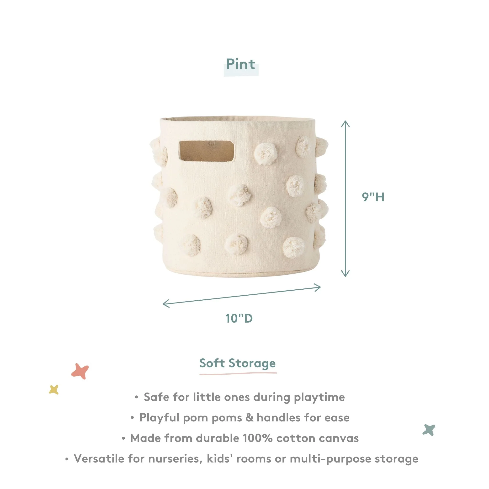 Pom Pom Basket Pint - Natural - Image 9