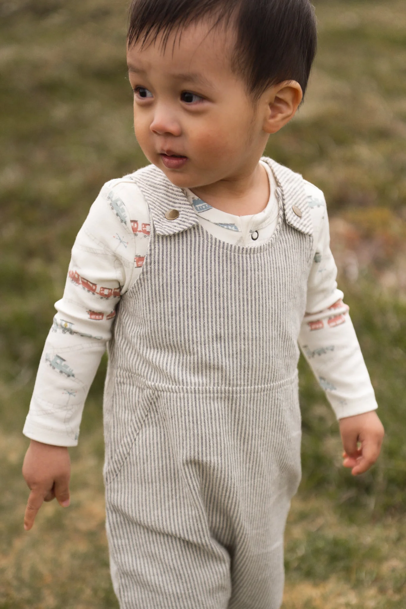 Railroad Baby Overall - Railroad Stripe - Image 2