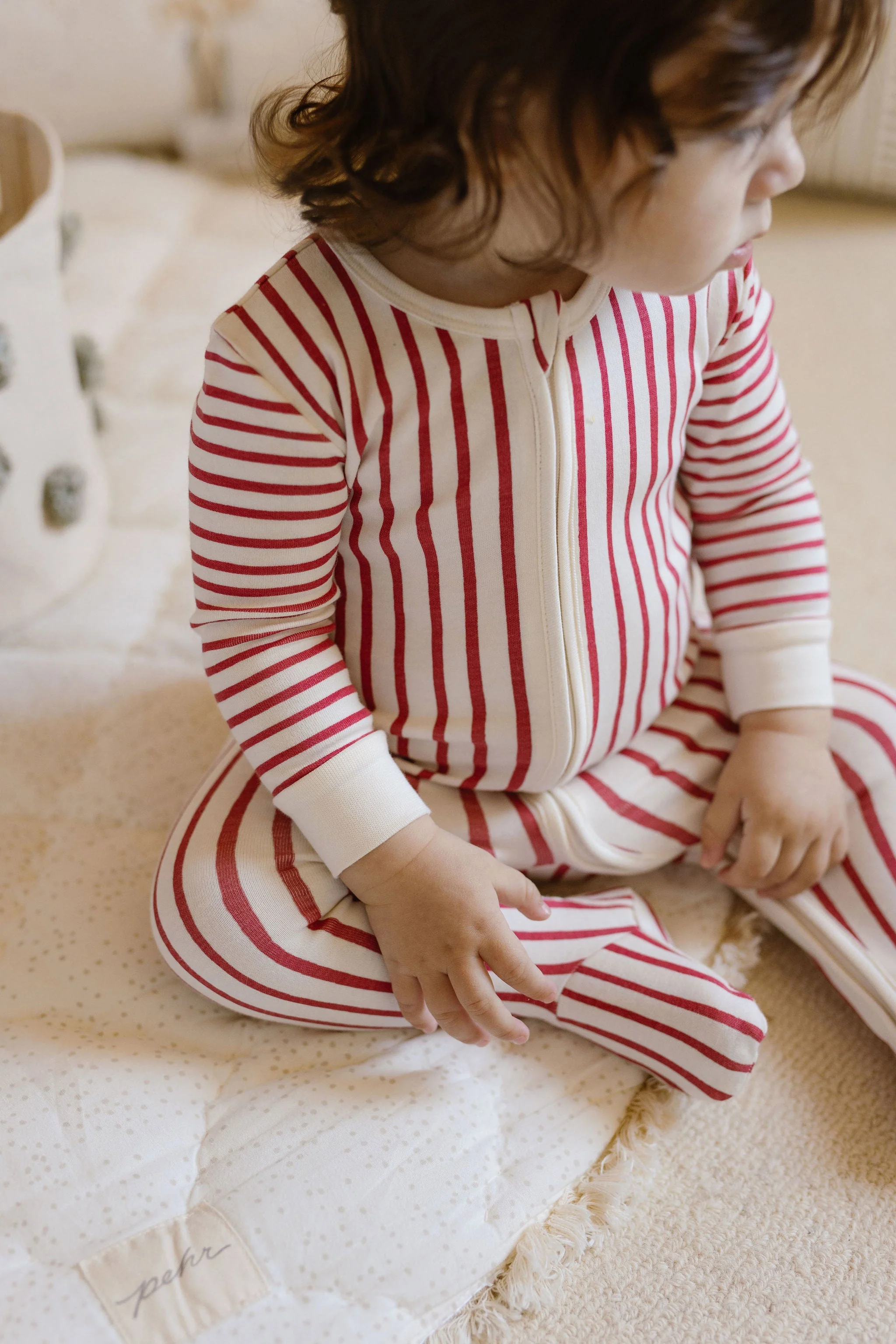 Ribbed Baby Sleeper - Stripes Away Berry - Image 2