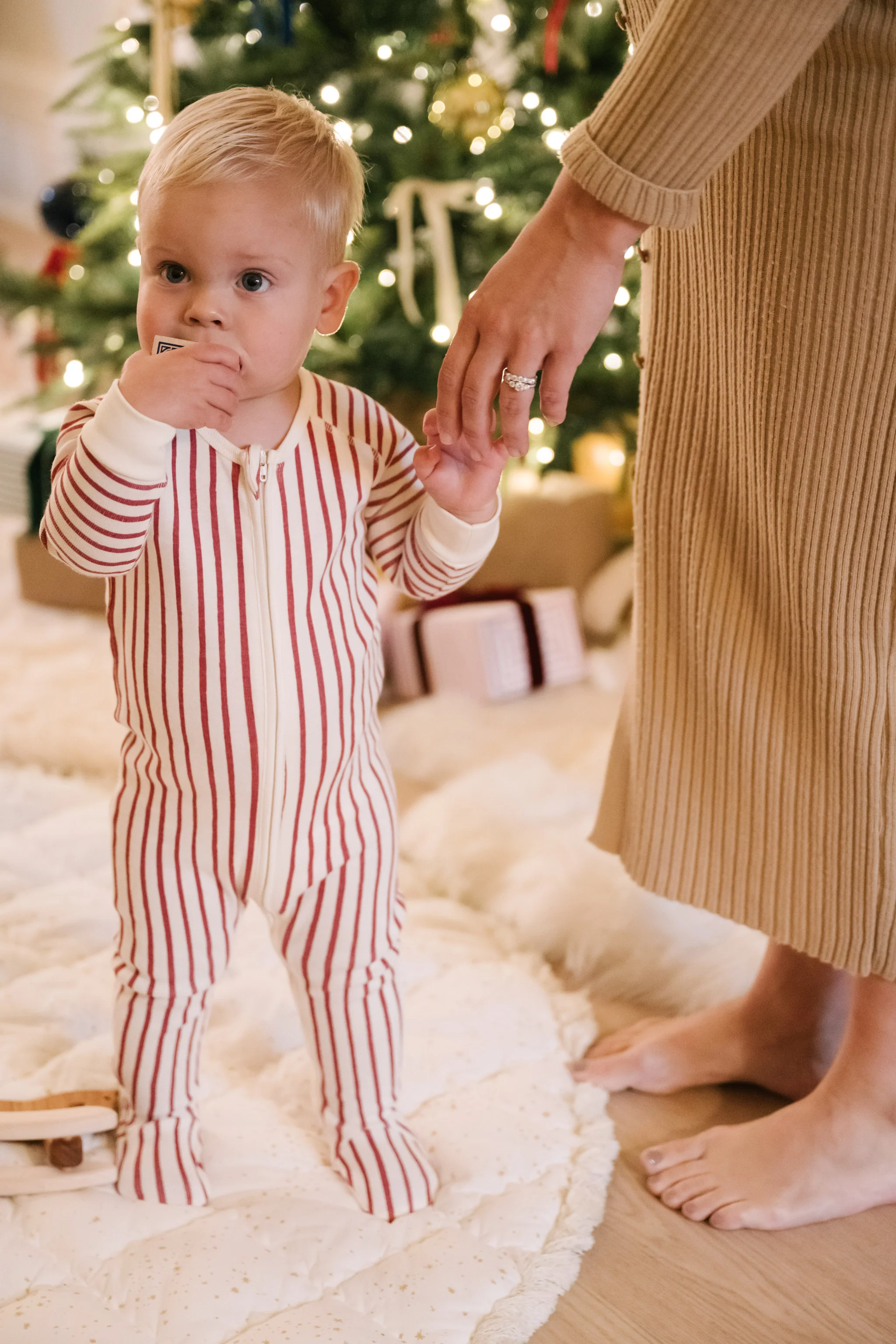 Ribbed Baby Sleeper - Stripes Away Berry - Image 5