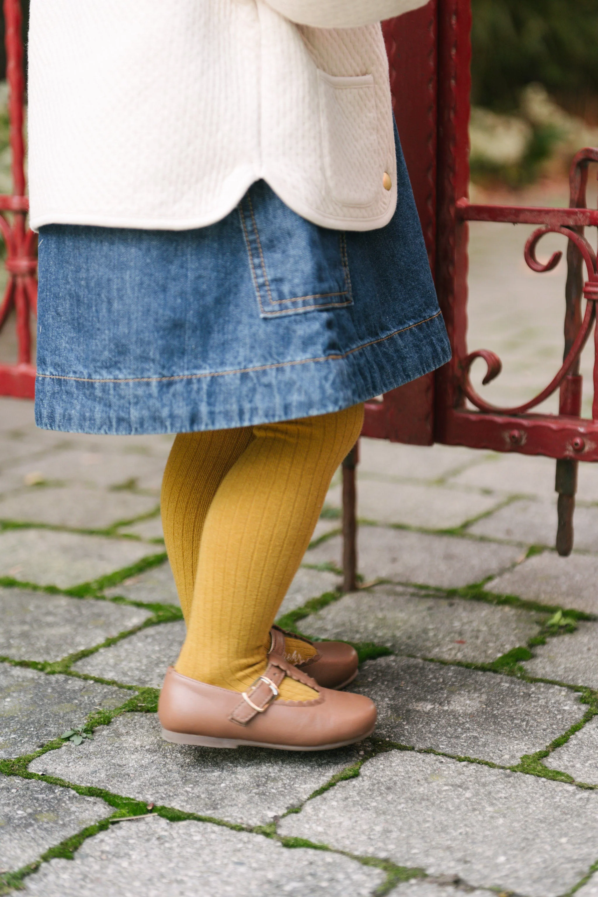 Ribbed Tights - Ochre - Image 6