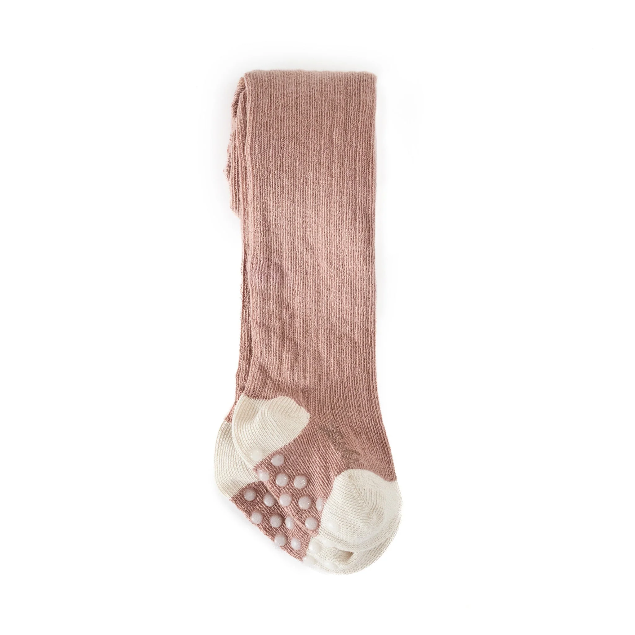 Ribbed Tights with Grips - Blossom