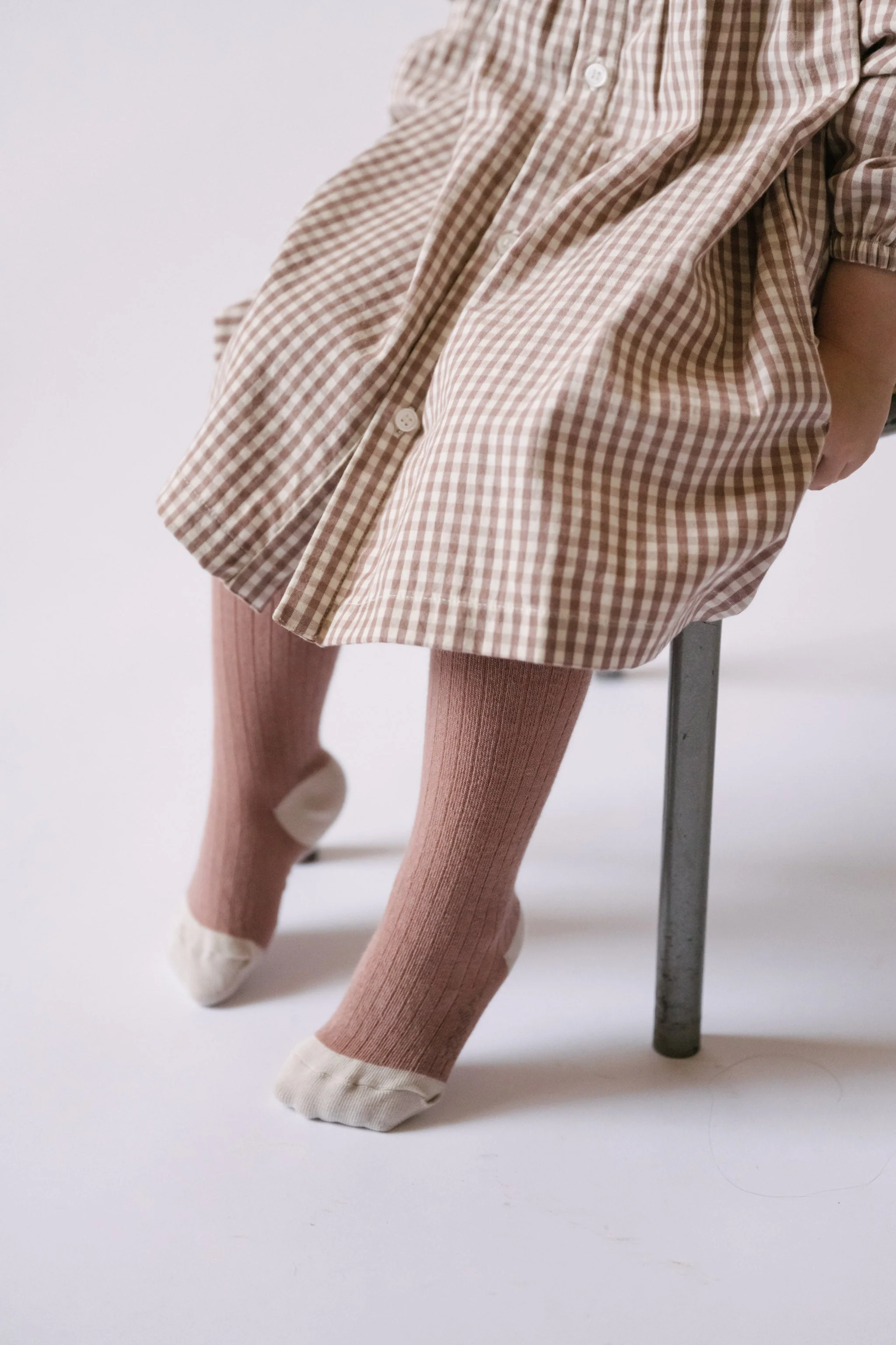 Ribbed Tights with Grips - Blossom - Image 4