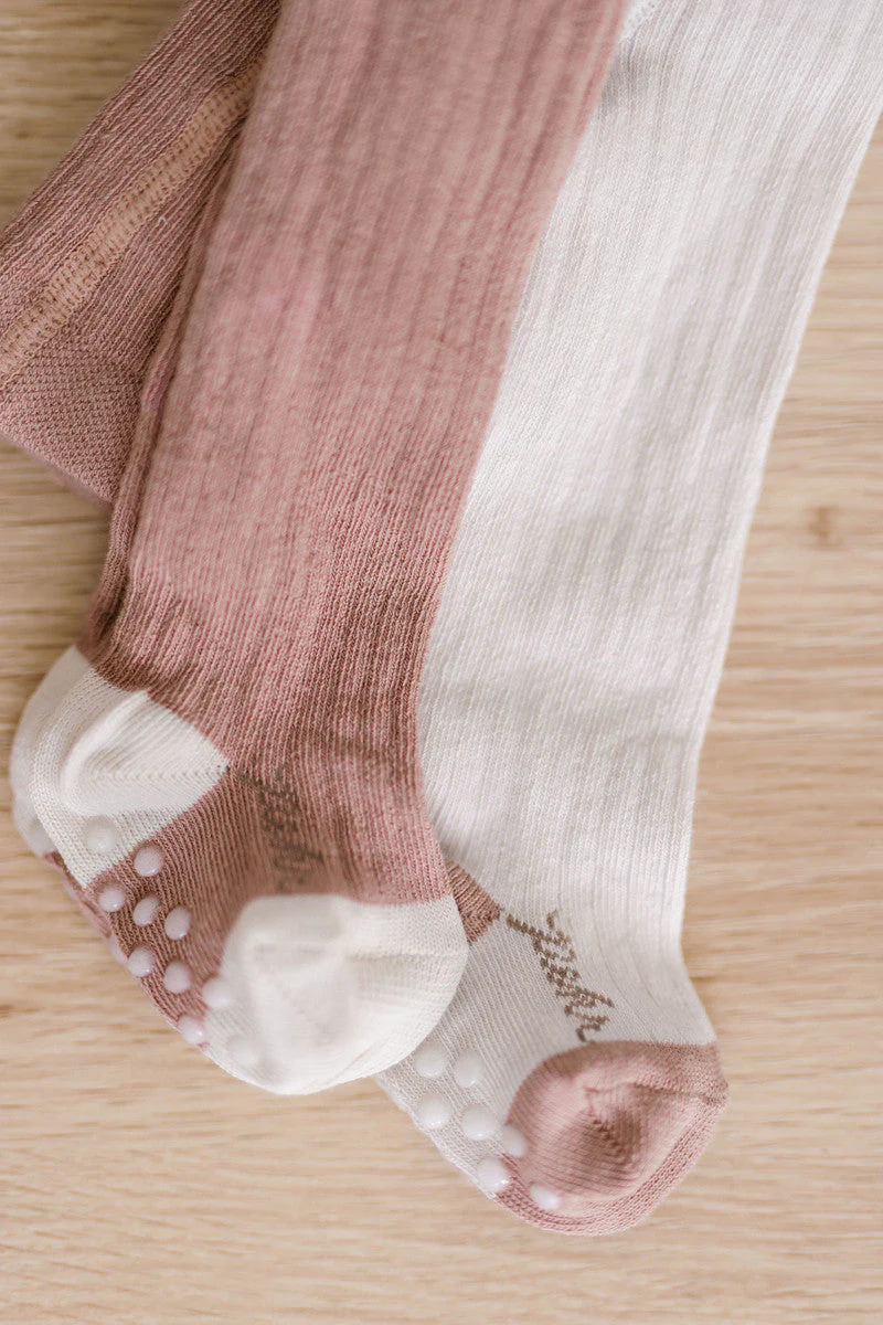 Ribbed Tights with Grips - Blossom - Image 5