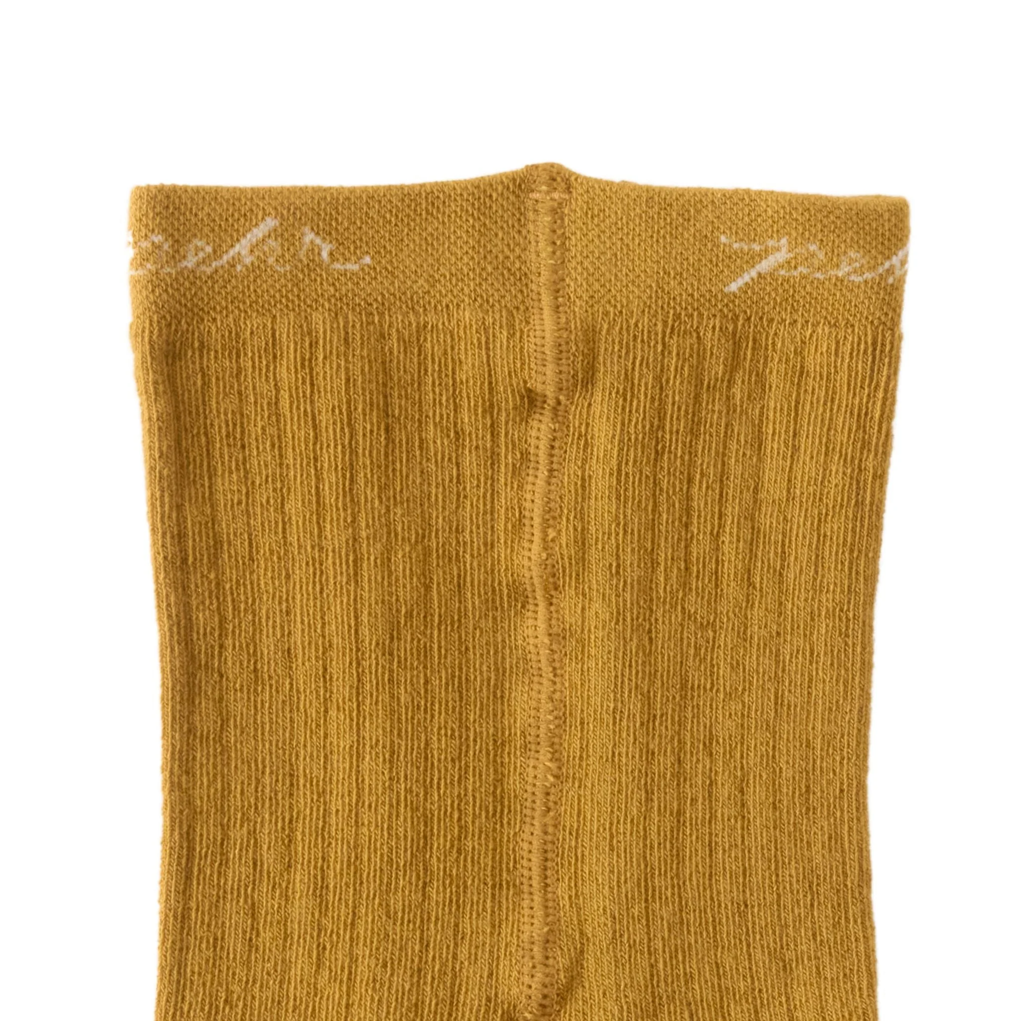 Ribbed Tights with Grips - Ochre - Image 4