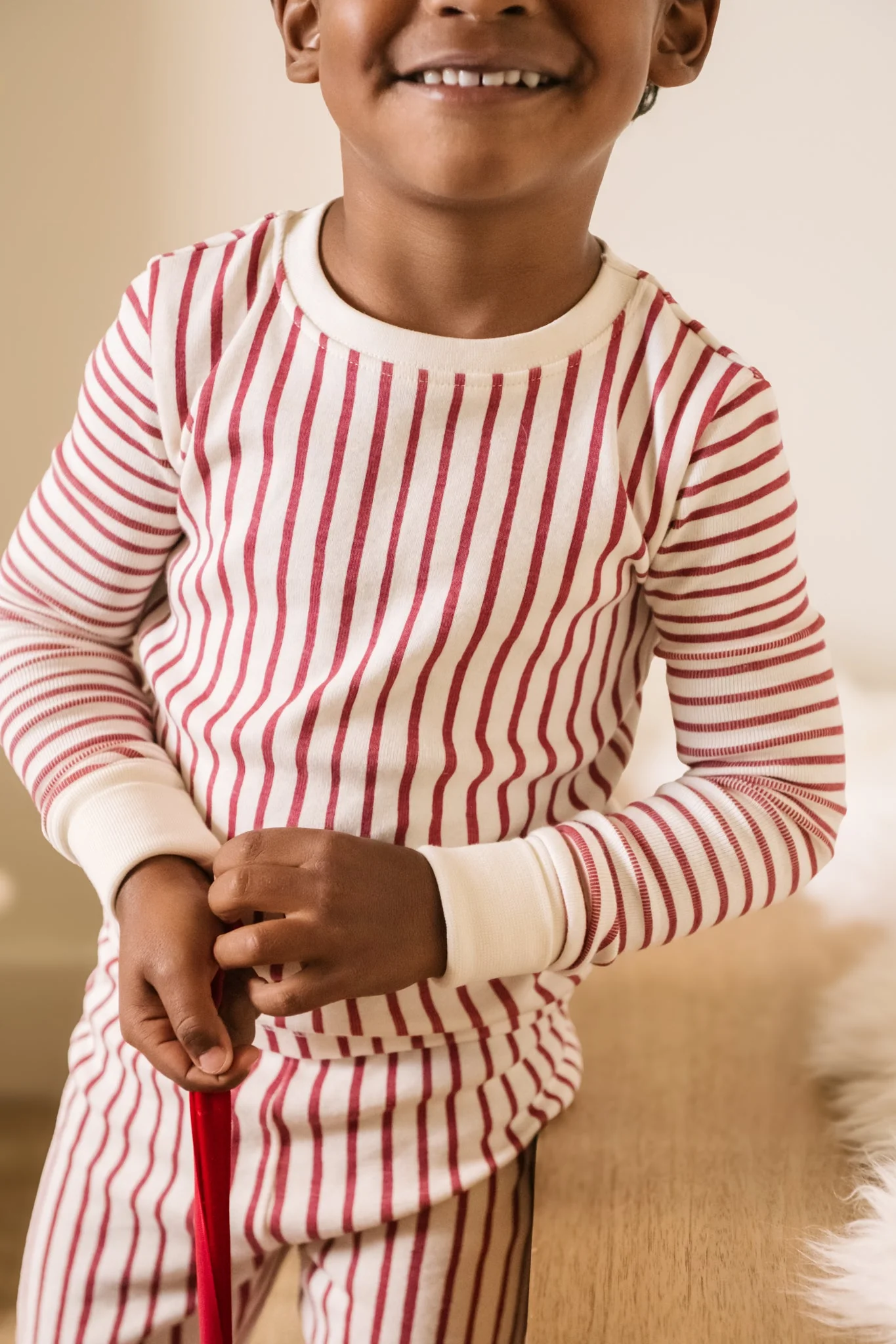 Ribbed Toddler Pajama - Stripes Away Berry - Image 3