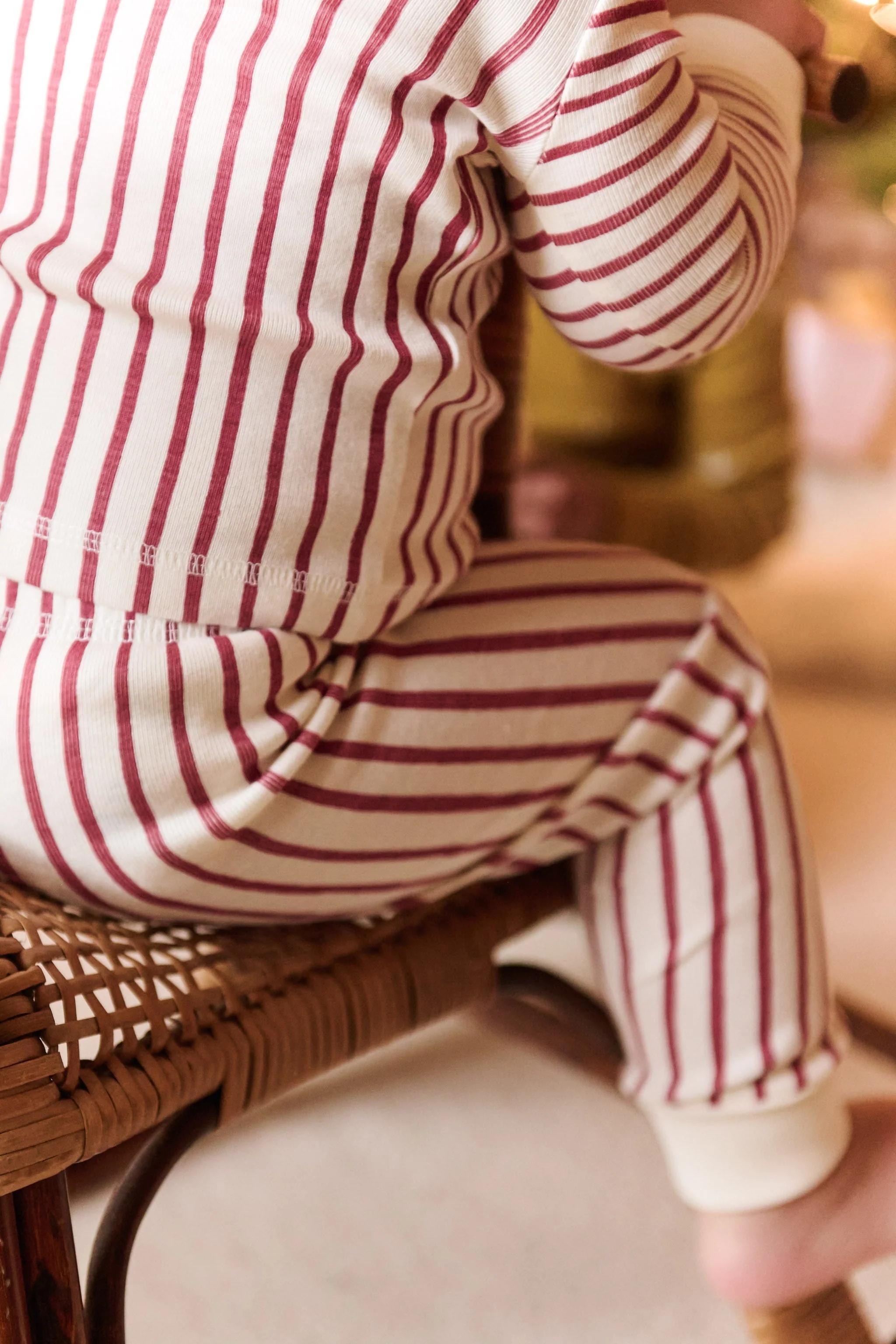 Ribbed Toddler Pajama - Stripes Away Berry - Image 7