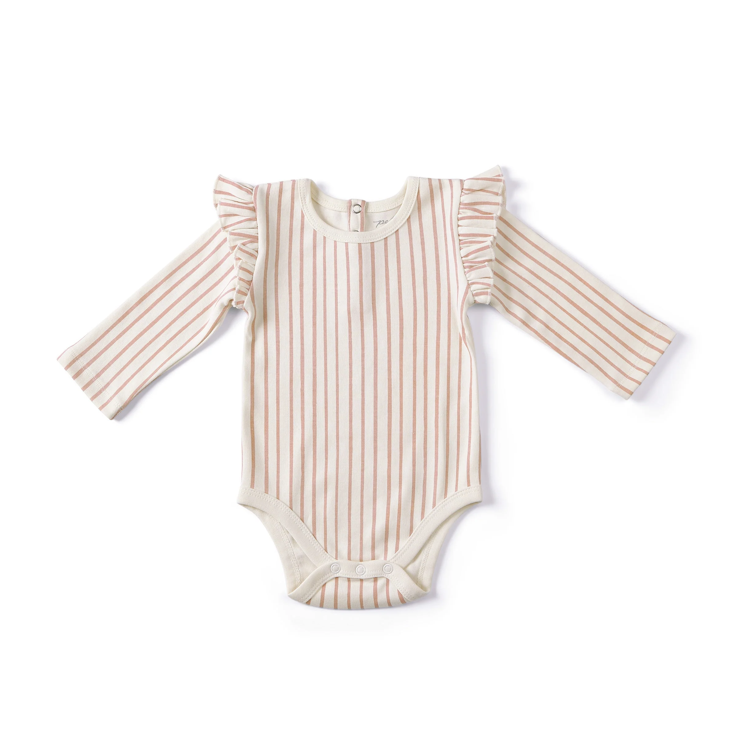 Long Sleeve Ruffle One-Piece - Stripes Away Peony - Image 2