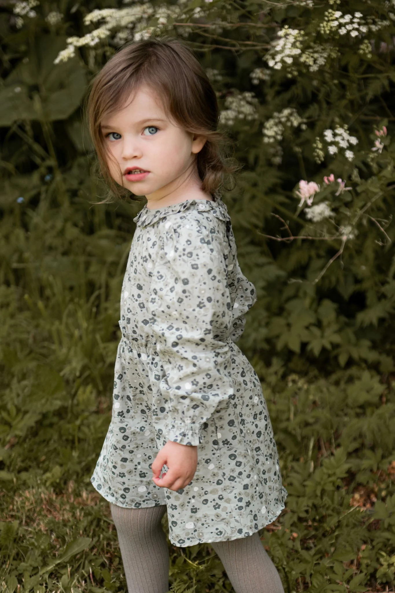 Ruffle Puff Sleeve Dress- Forget Me Not - Image 3