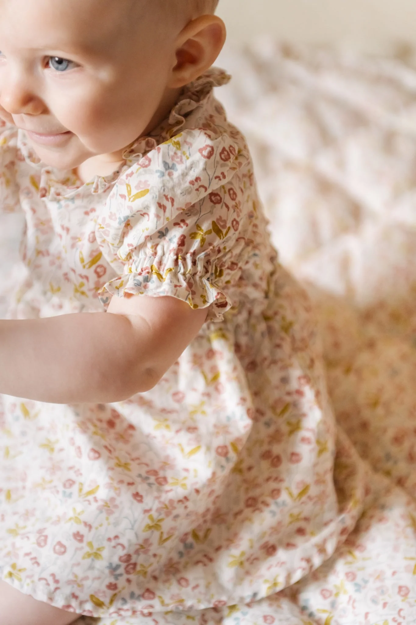 Ruffle Puff Sleeve Dress- Floret - Image 3