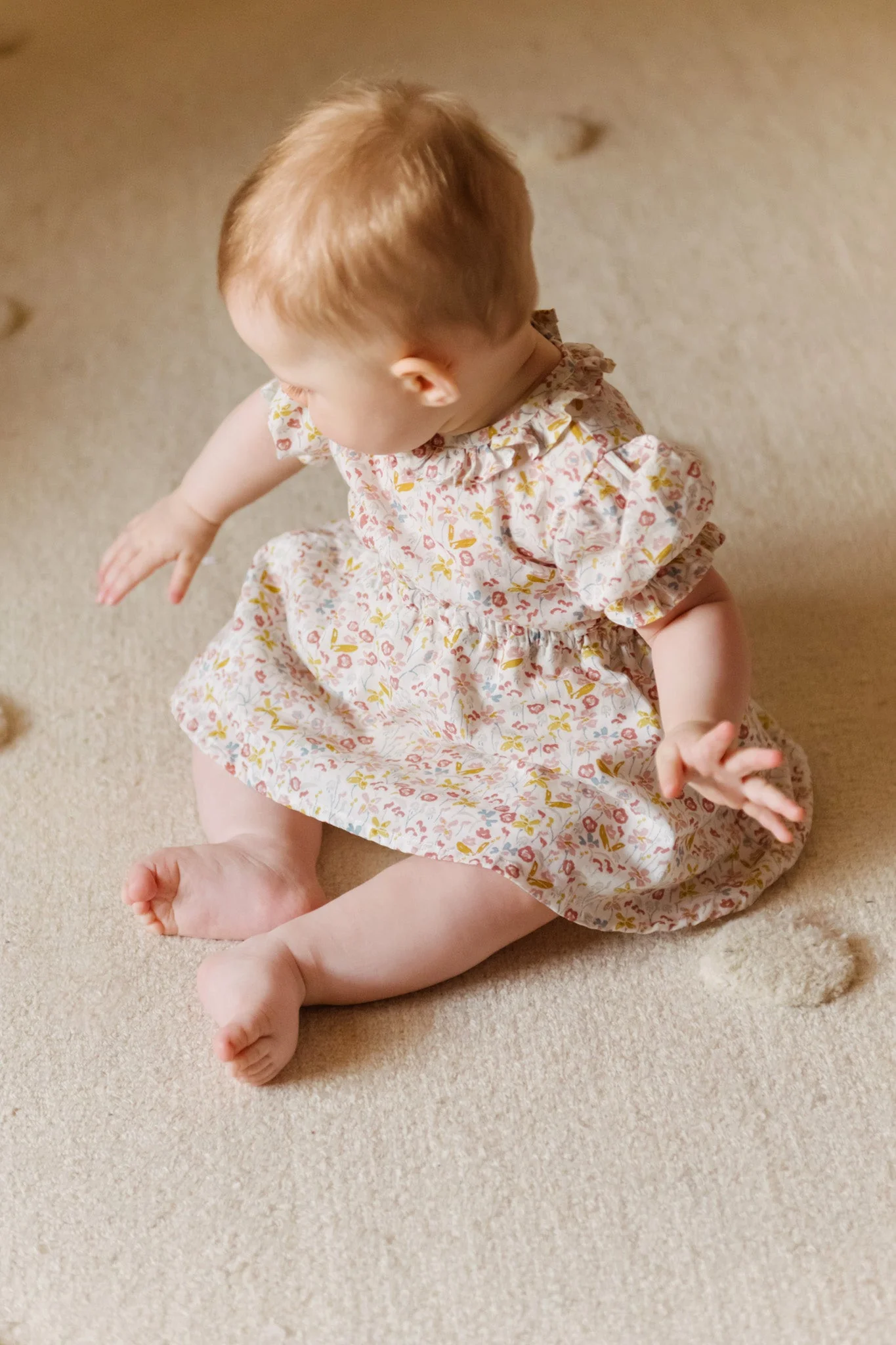 Ruffle Puff Sleeve Dress- Floret - Image 4