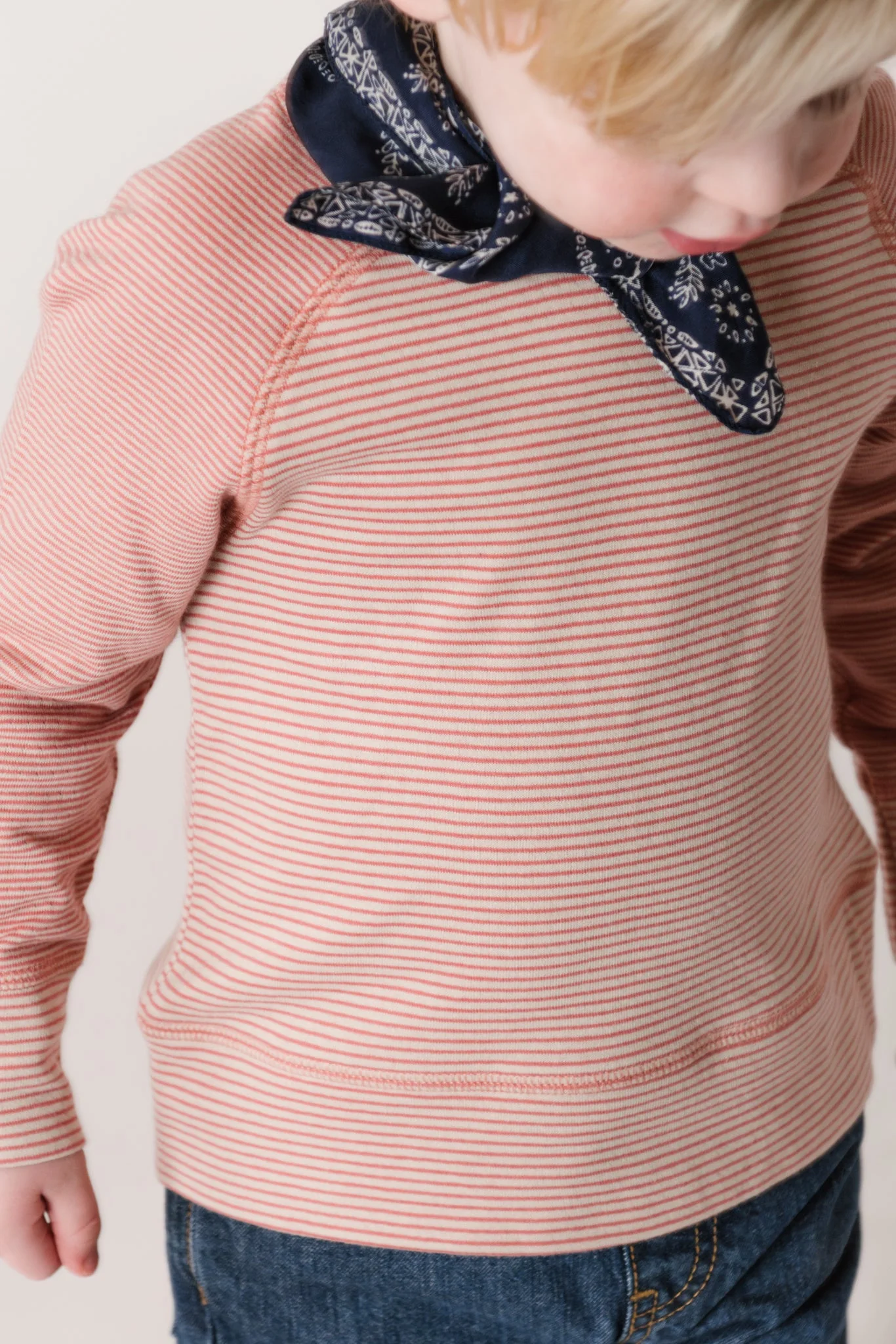 Sailor Stripe Kids Raglan Top - Tea Rose - Image 2