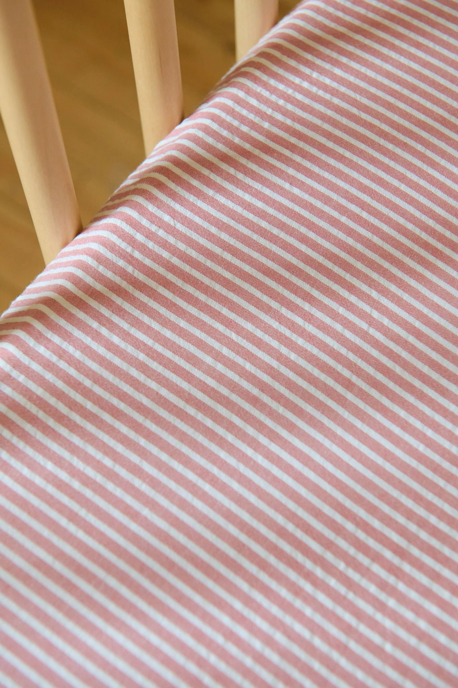 Seersucker Crib Sheet - Anchor Red - Image 3