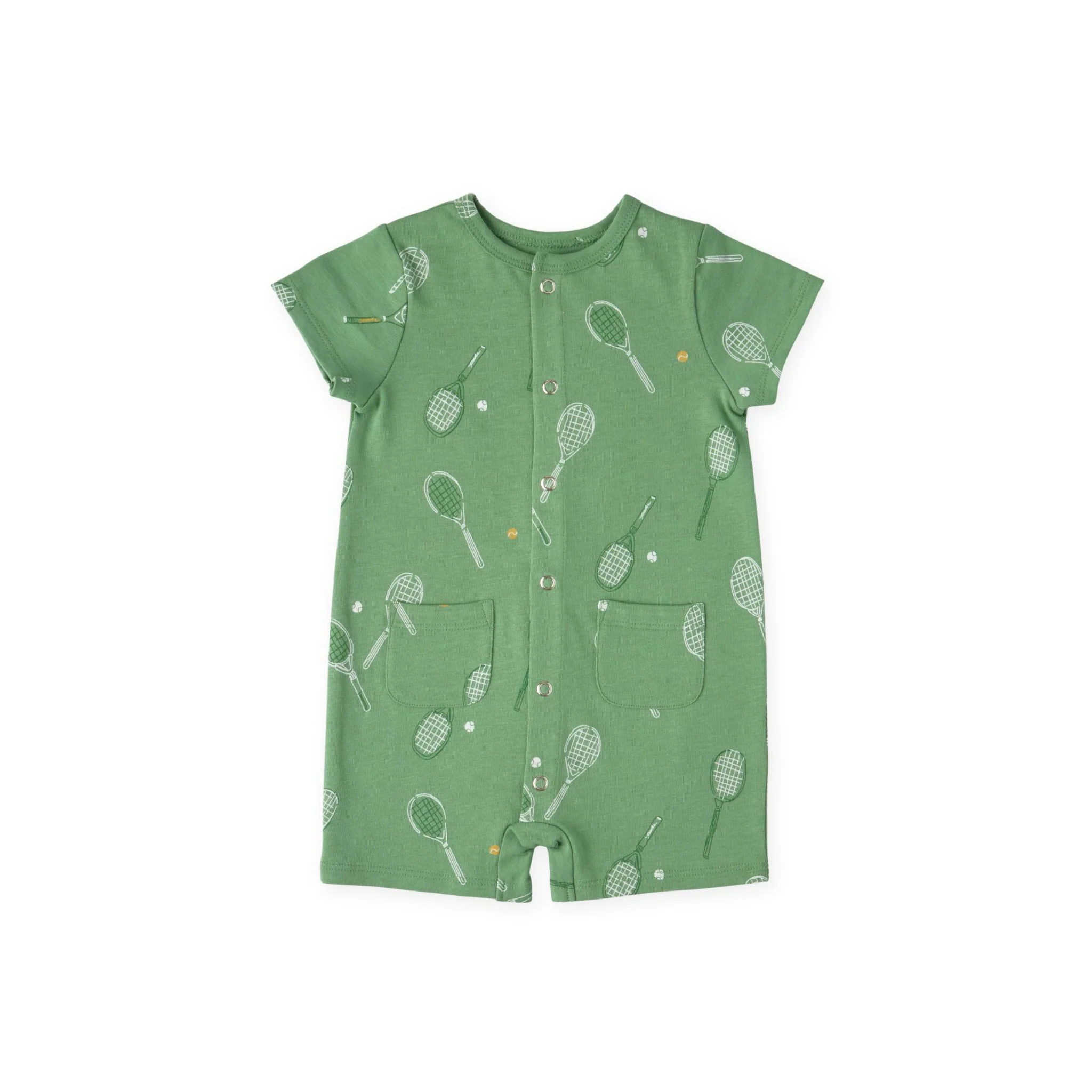 Short Sleeve Pocket Romper - Doubles Green