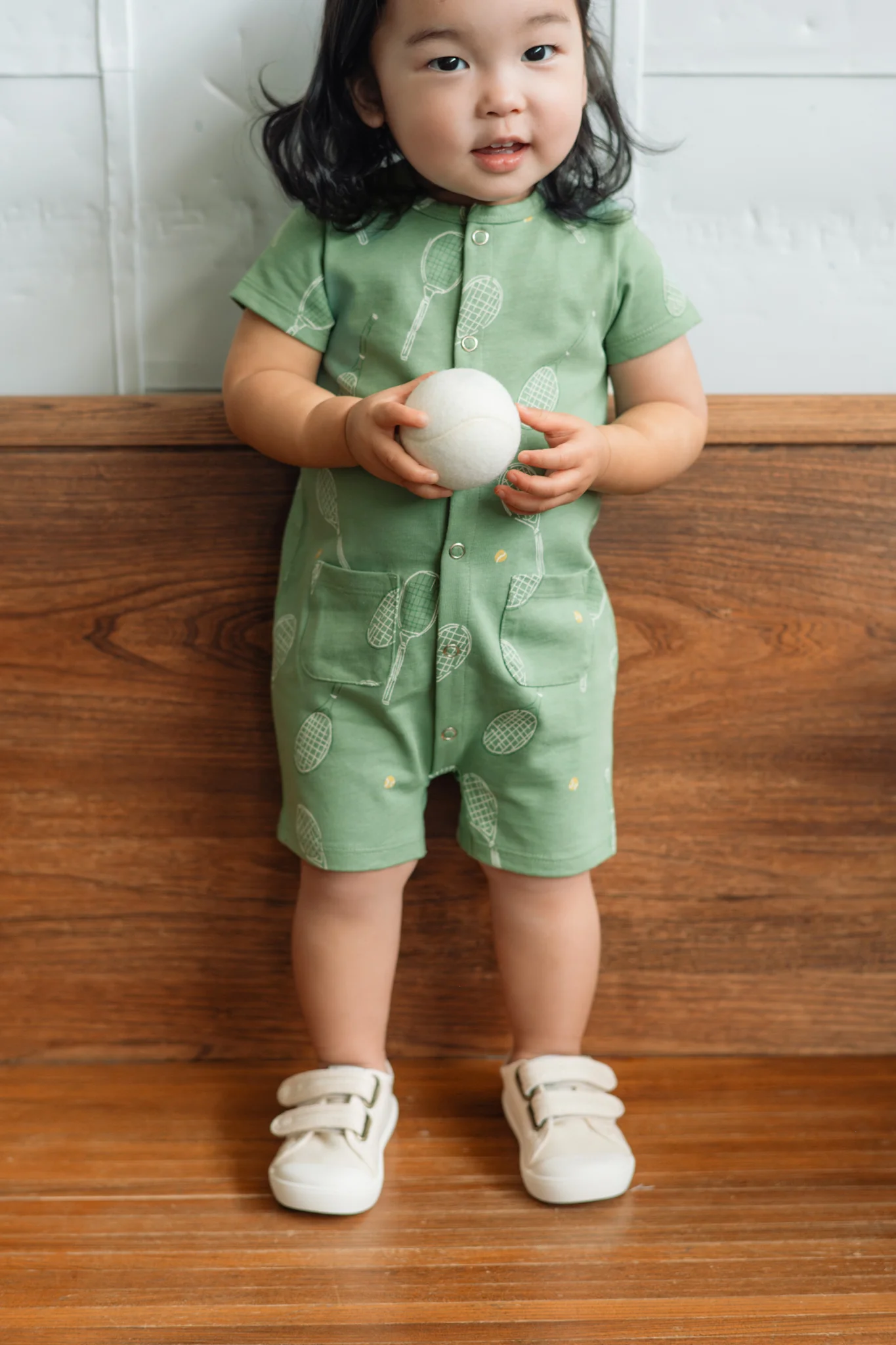 Short Sleeve Pocket Romper - Doubles Green - Image 4