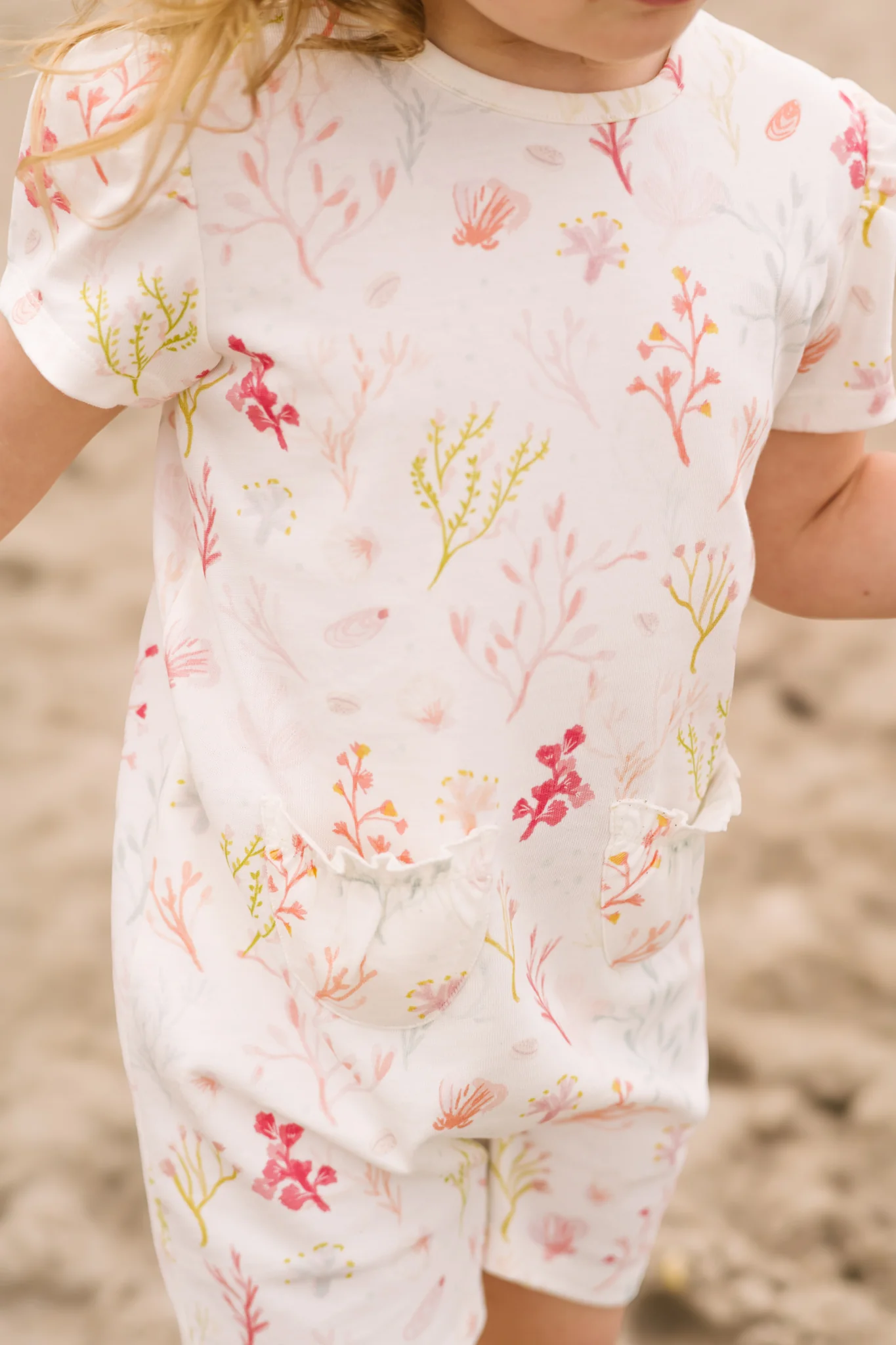 Short Sleeve Puff Romper - Sea Bloom - Image 7