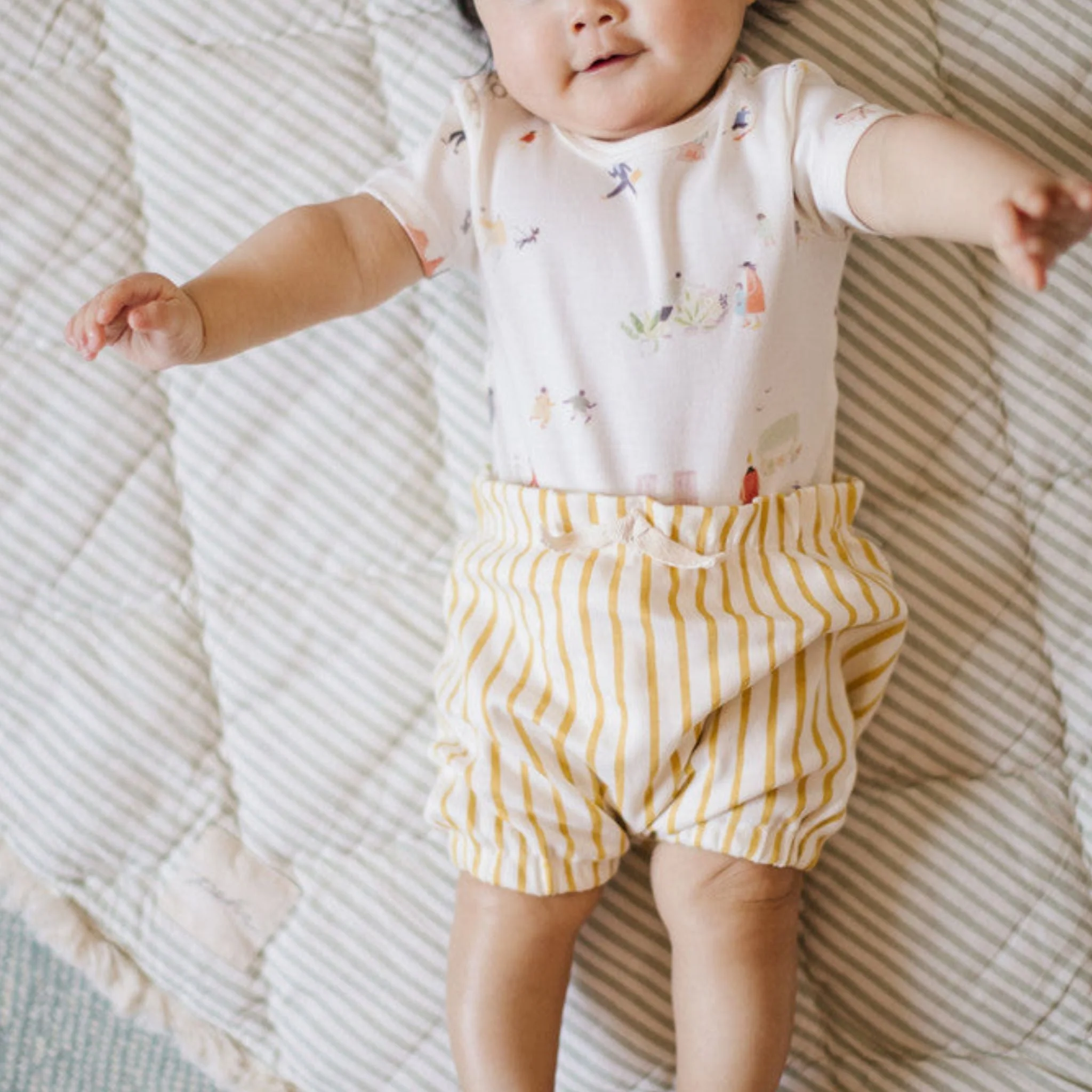 Short Sleeve Shoulder Snap One-Piece - Explore the World - Image 3