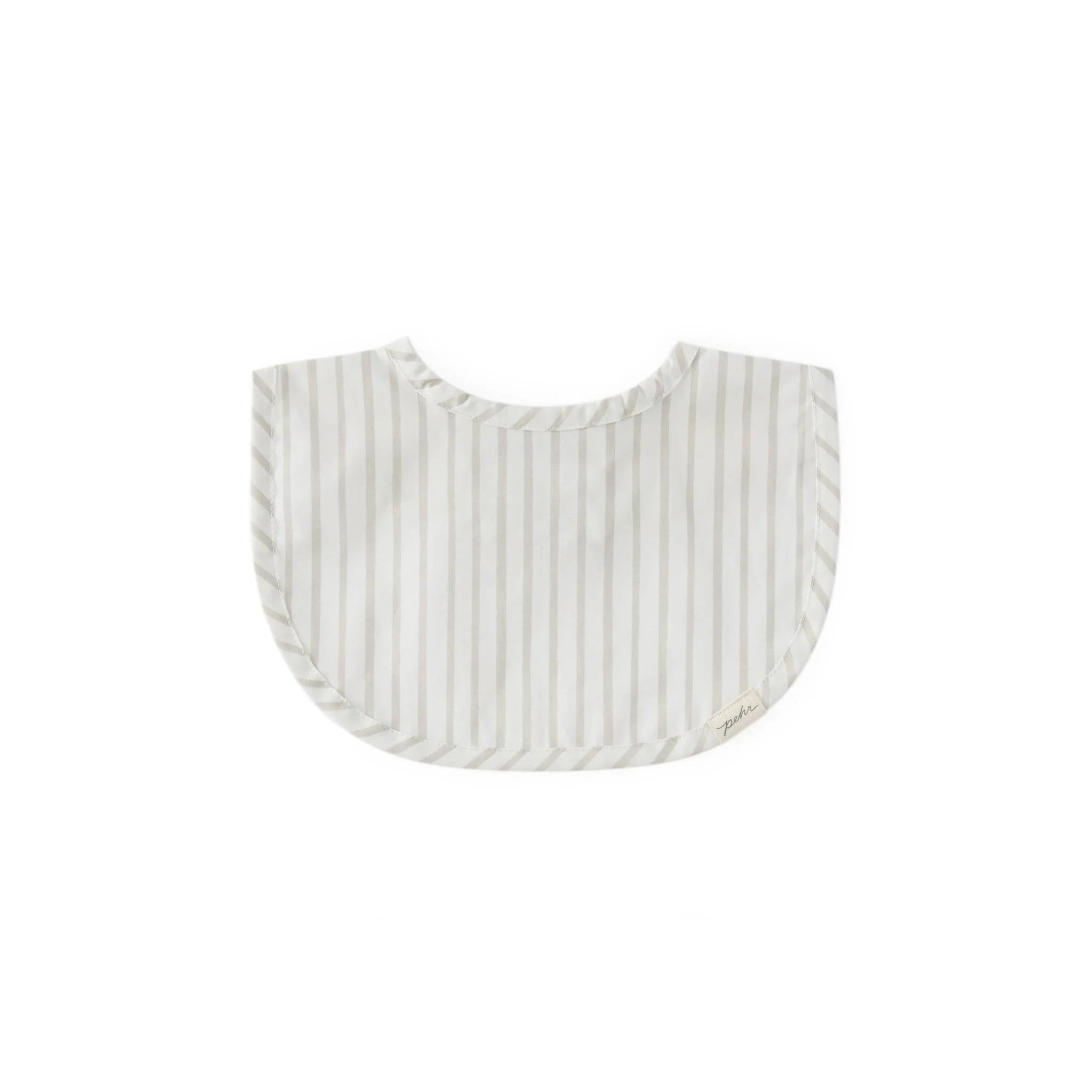 Water Repellent Everyday Essential Baby Bib - Stripes Away Pebble Grey
