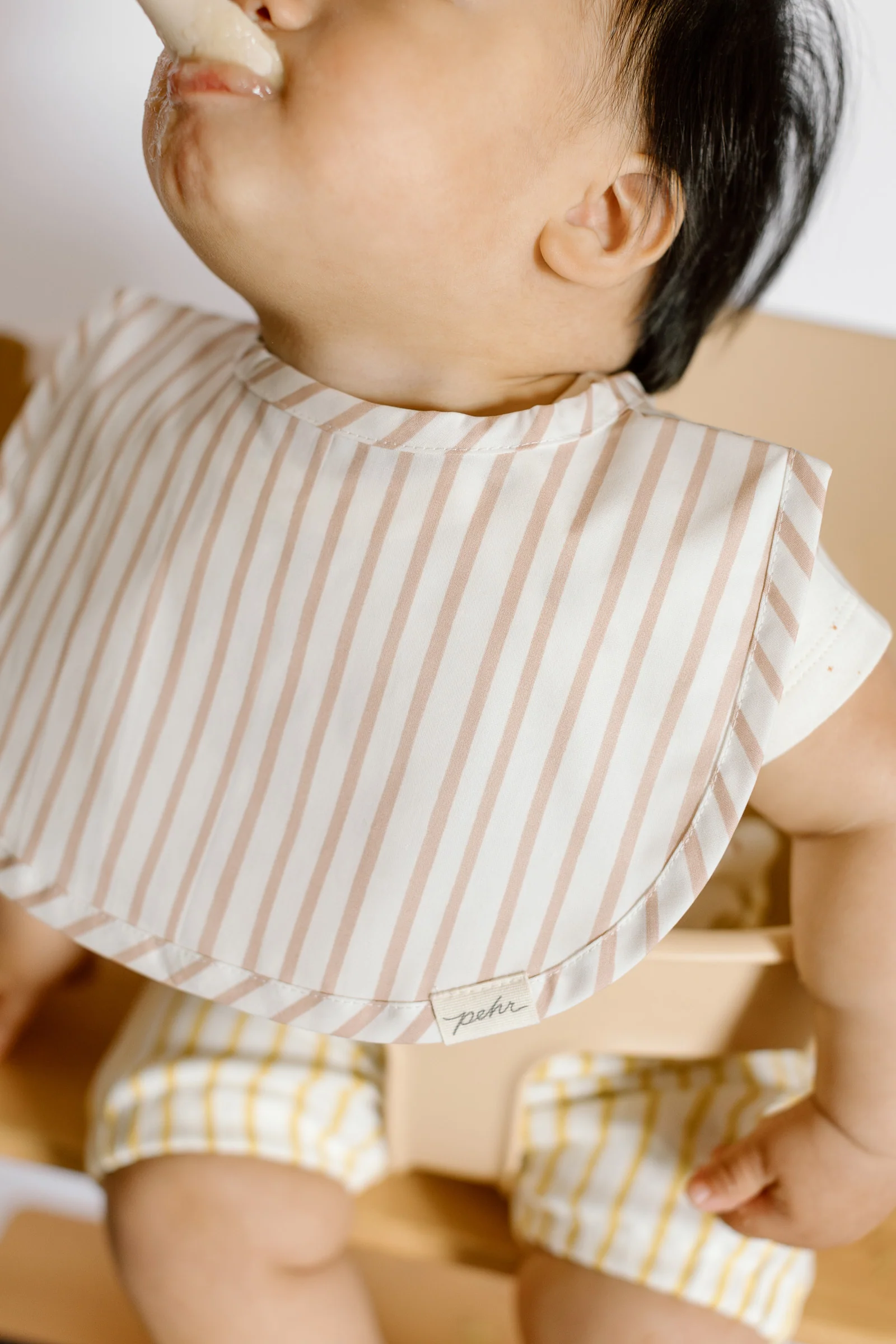 Water Repellent Everyday Essential Baby Bib - Stripes Away Rose Pink - Image 2