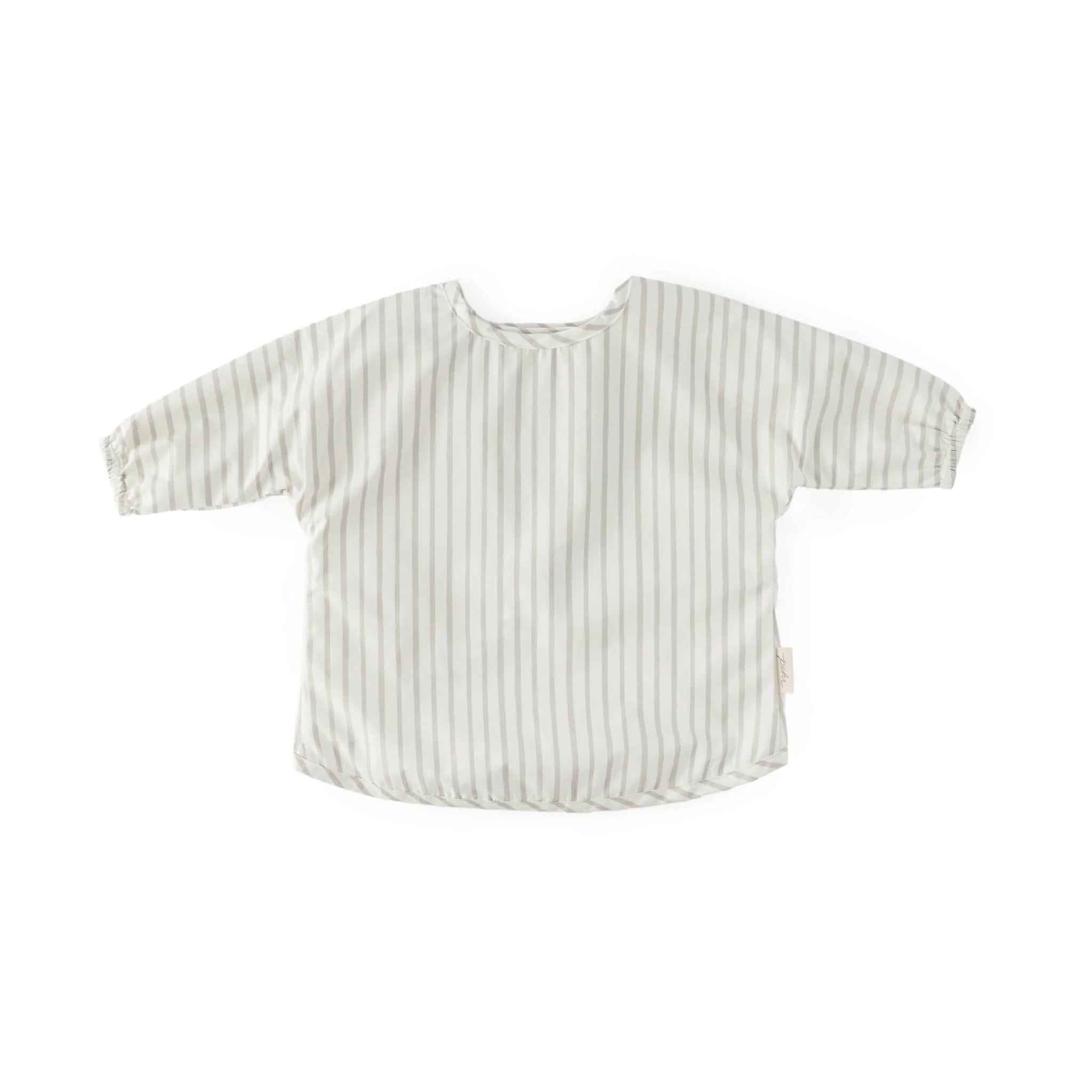 Water Repellent Baby Smock - Stripes Away Pebble Grey