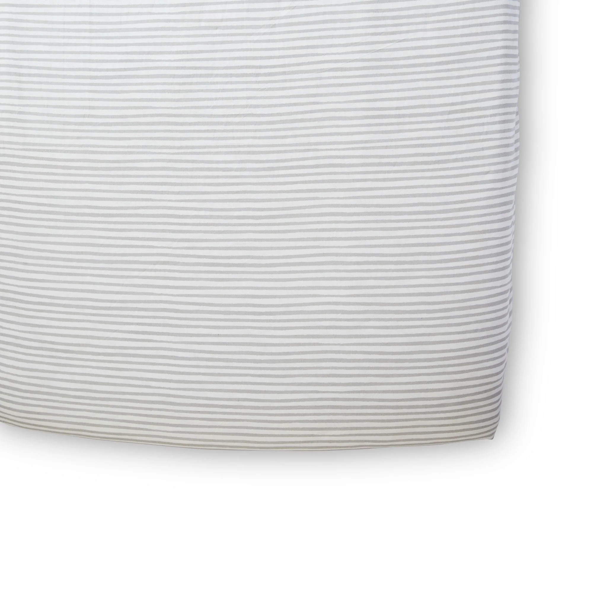 Striped Crib Sheet - Stripes Away Pebble Grey - Image 2