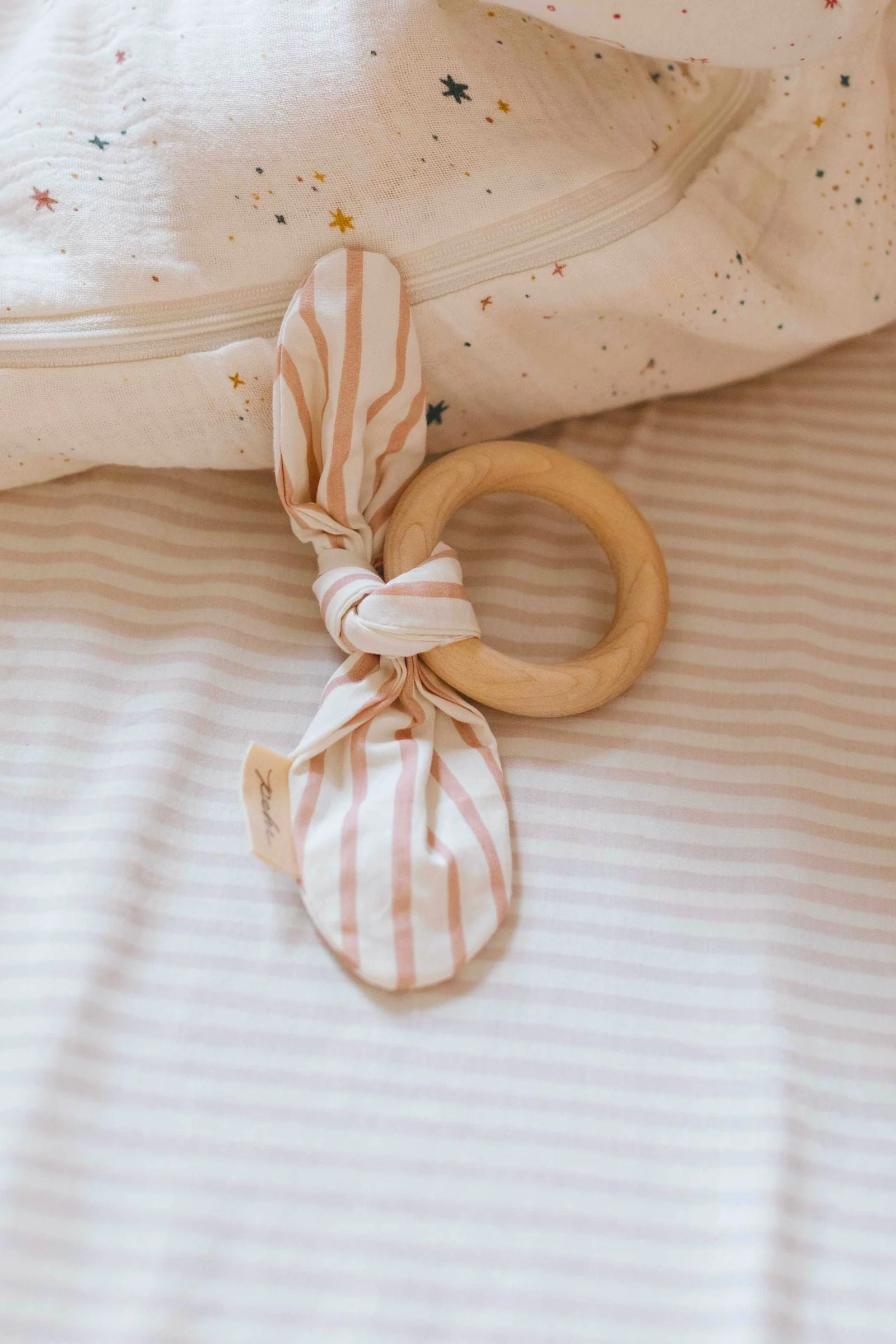 Striped Crib Sheet - Stripes Away Petal - Image 2