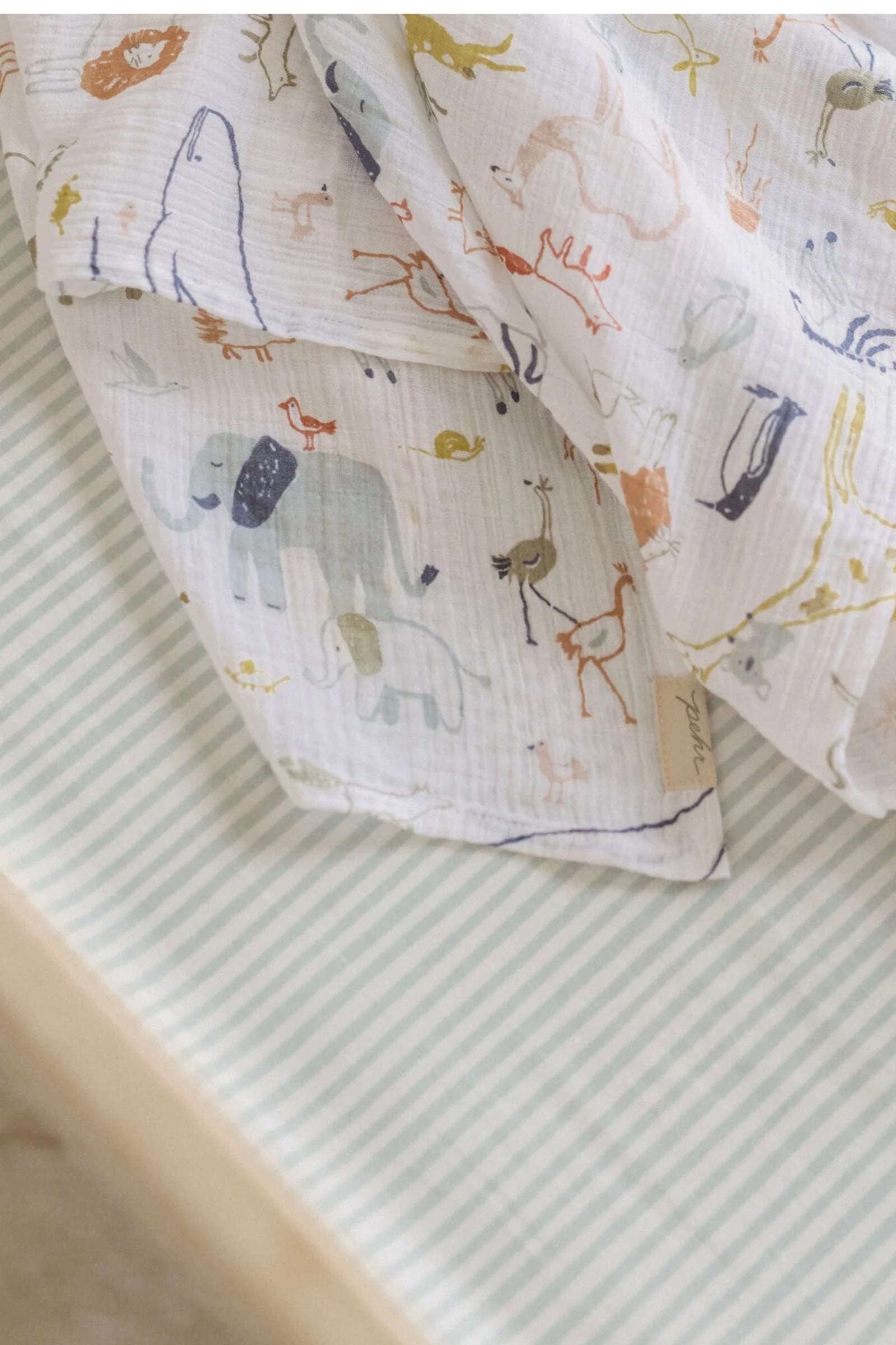 Striped Crib Sheet - Stripes Away Sea - Image 2