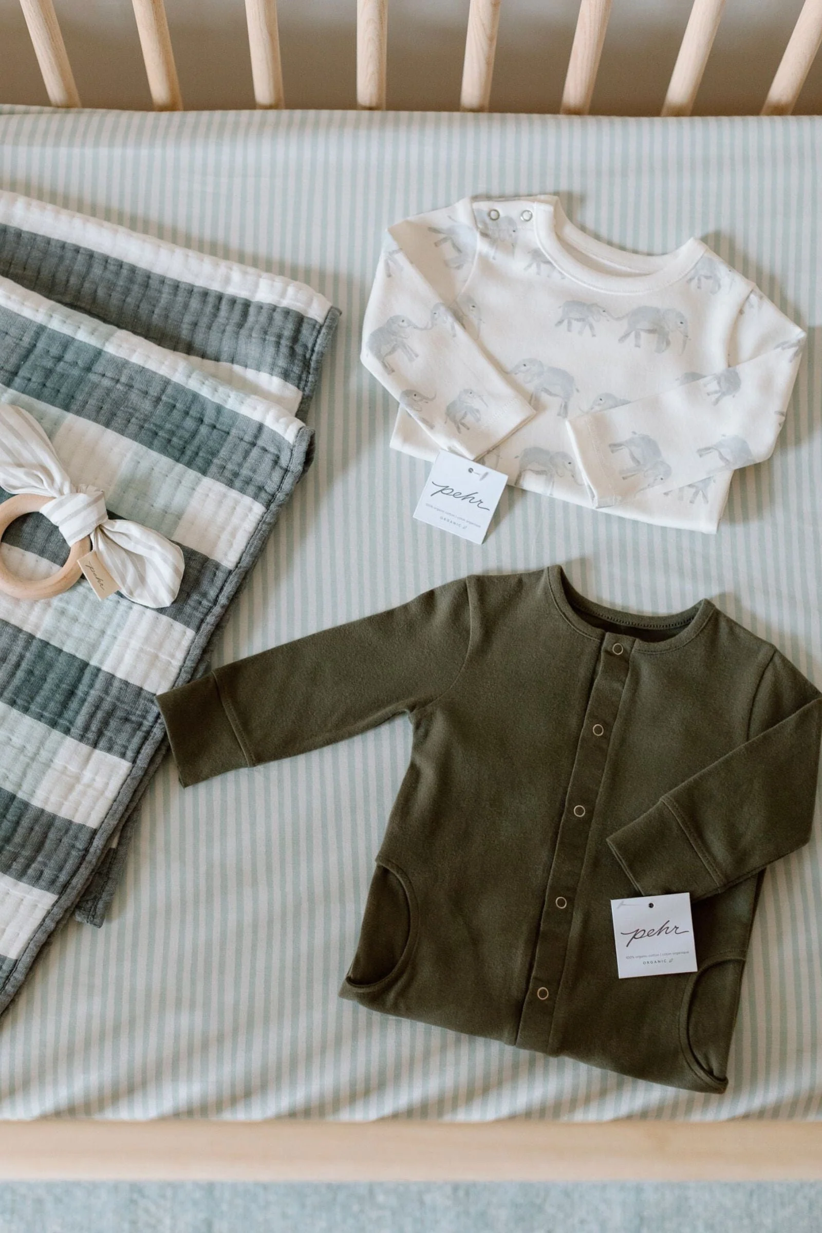 Striped Crib Sheet - Stripes Away Sea - Image 3