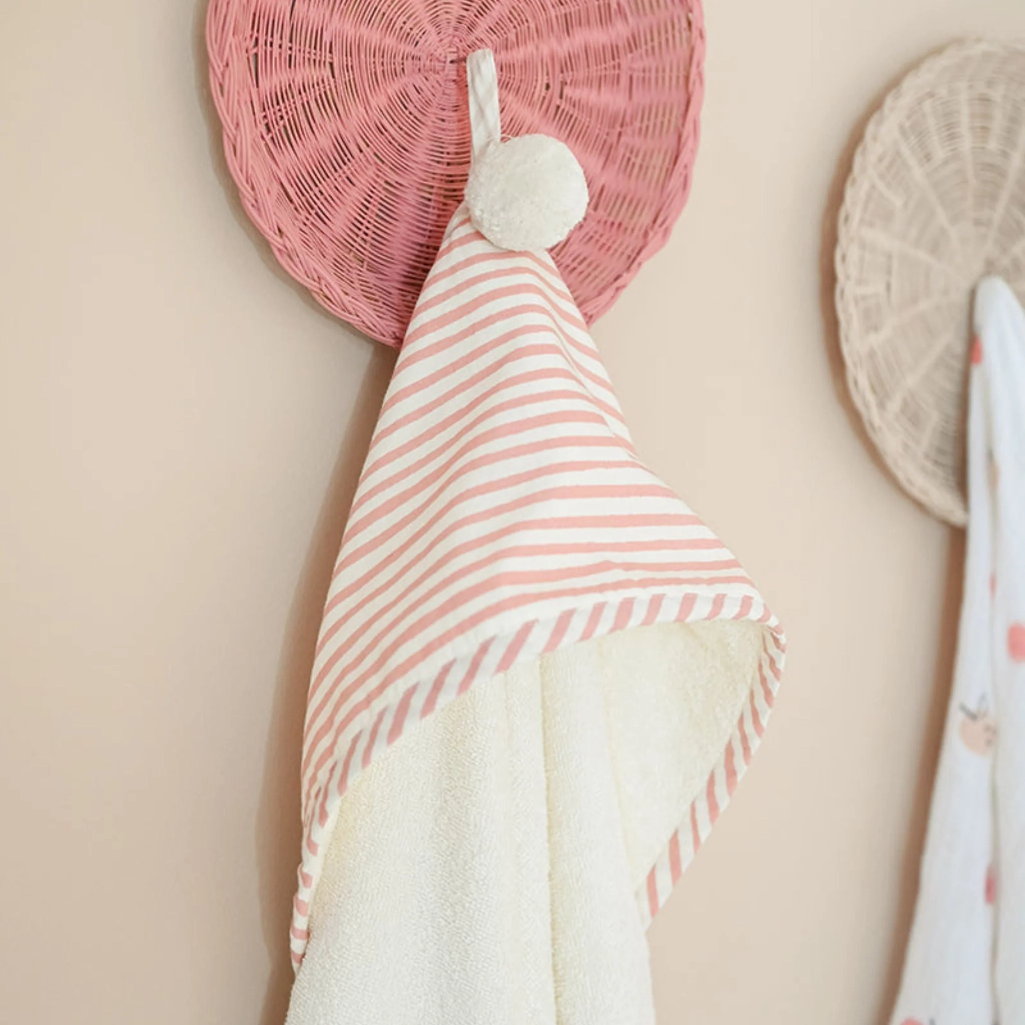 Striped Hooded Towel - Stripes Away Petal - Image 2