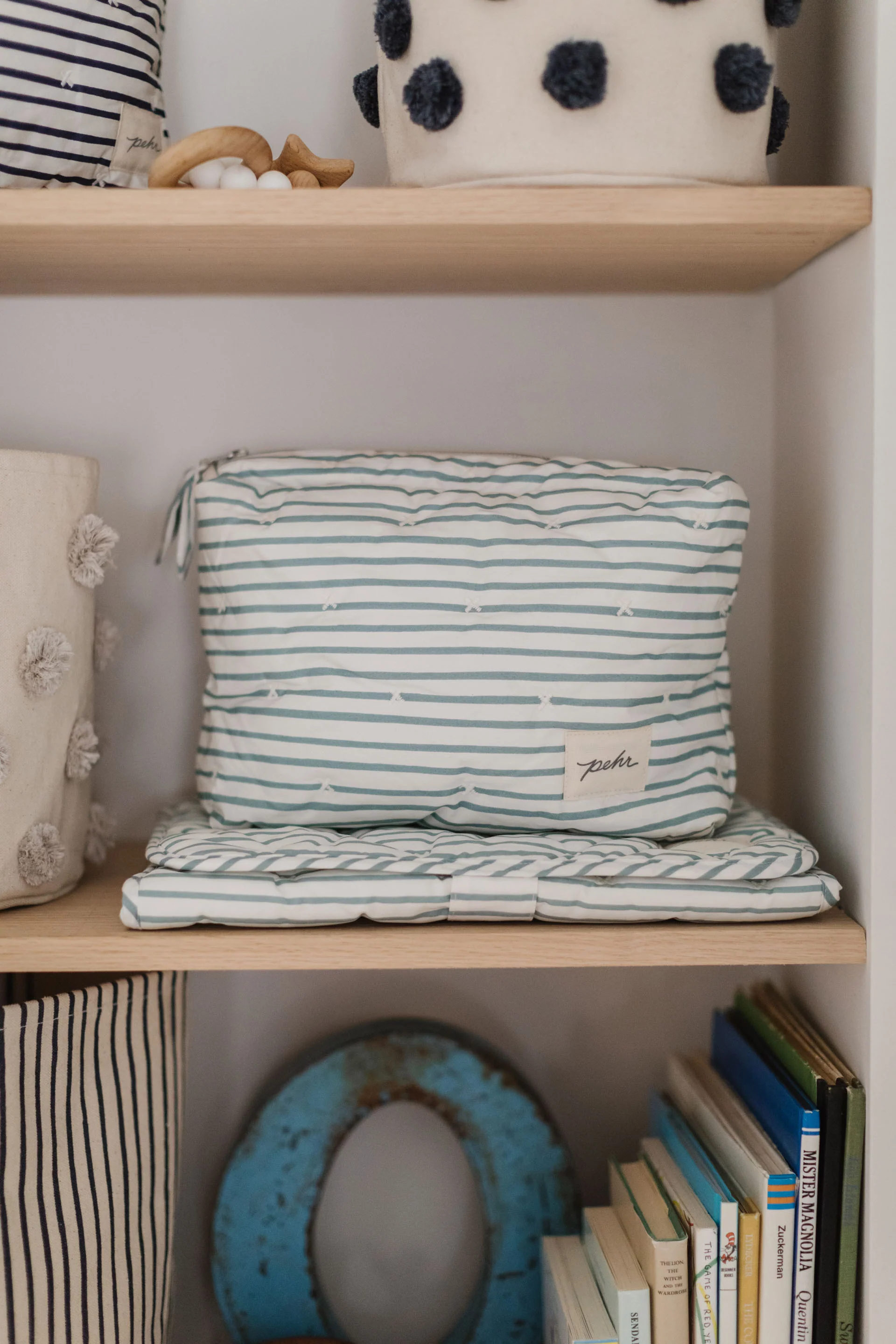 Striped On the Go Portable Changing Pad - Stripes Away Deep Sea - Image 6