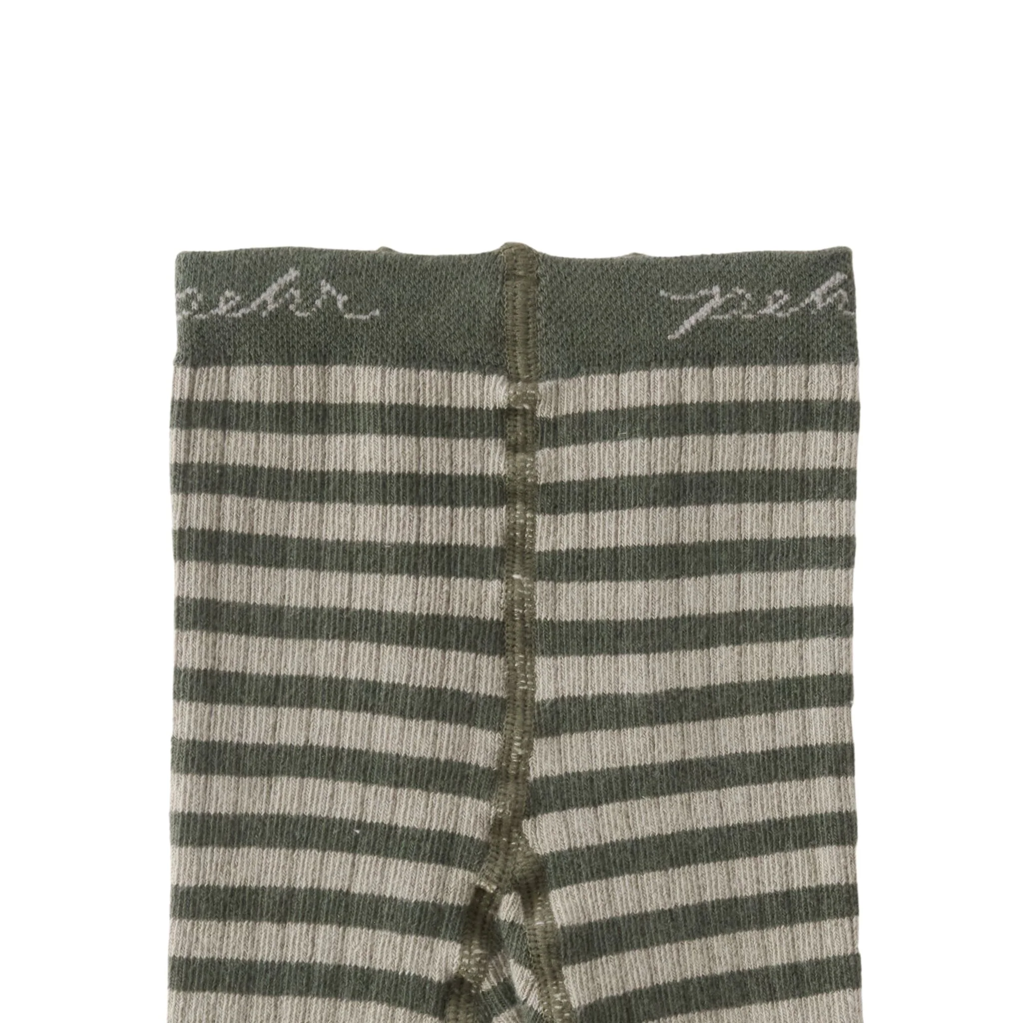 Striped Ribbed Tights with Grips - Sage - Juniper Stripe - Image 2