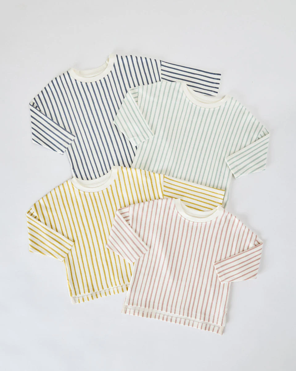 Dropped Shoulder Long Sleeve Top - Stripes Away Marigold - Image 4