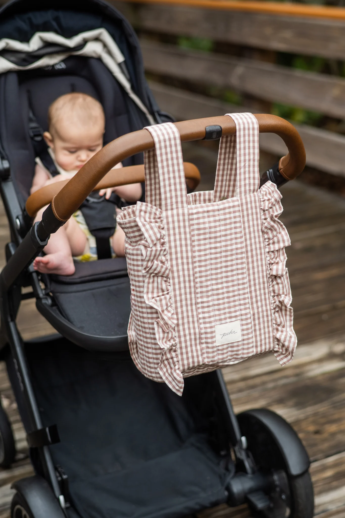 Gingham Stroller Bag - Thistle - Image 5