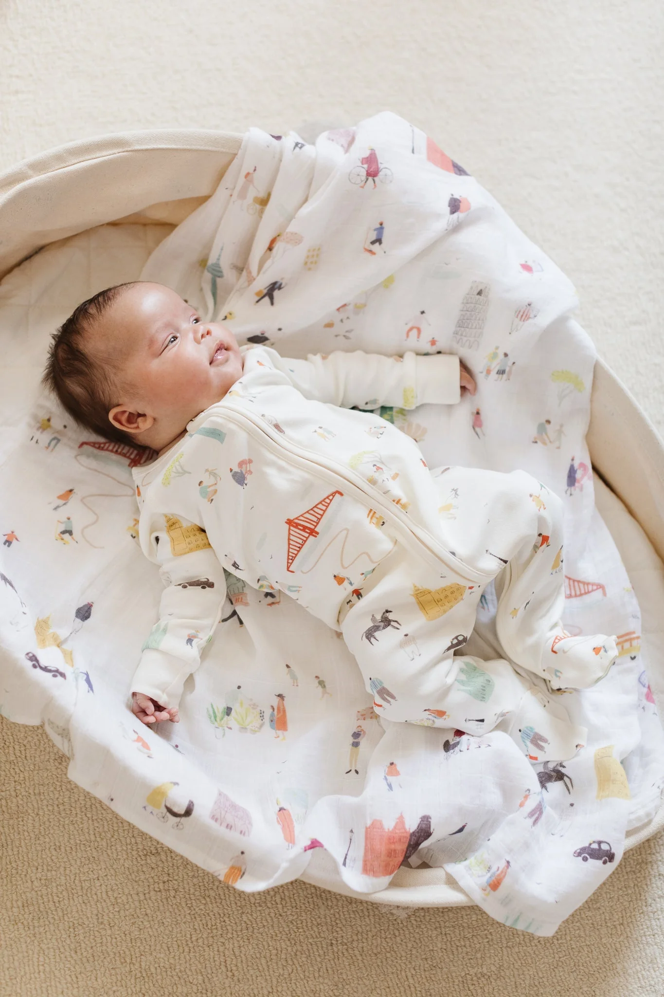 Organic Cotton Muslin Swaddle - Explore the World - Image 3