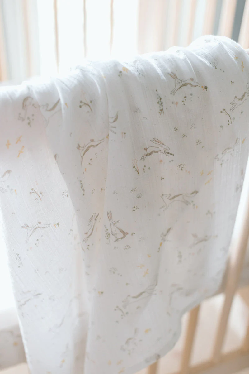 Organic Cotton Muslin Swaddle - Field of Dreams - Image 2