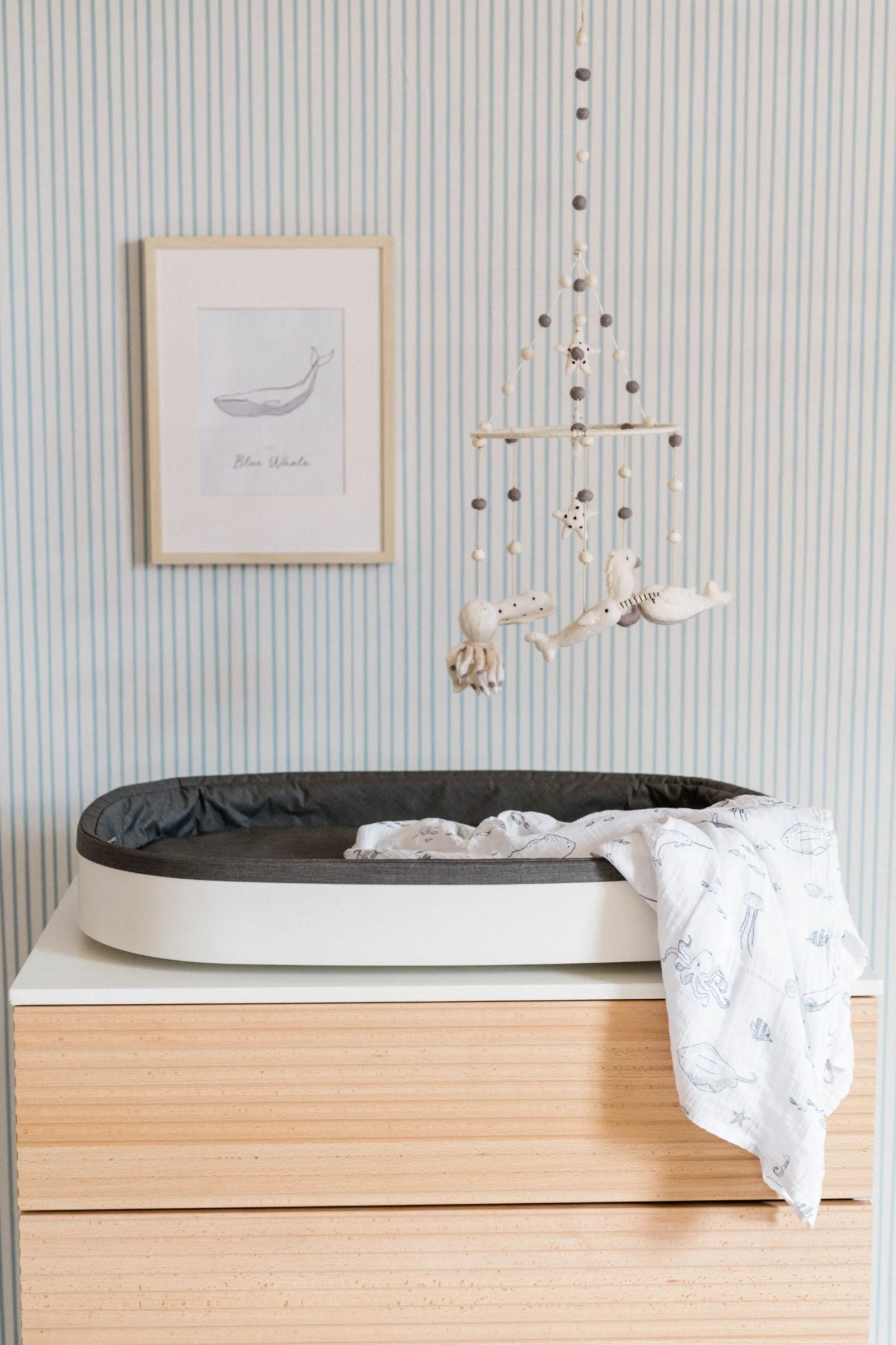 Organic Cotton Muslin Swaddle - Life Aquatic - Image 2
